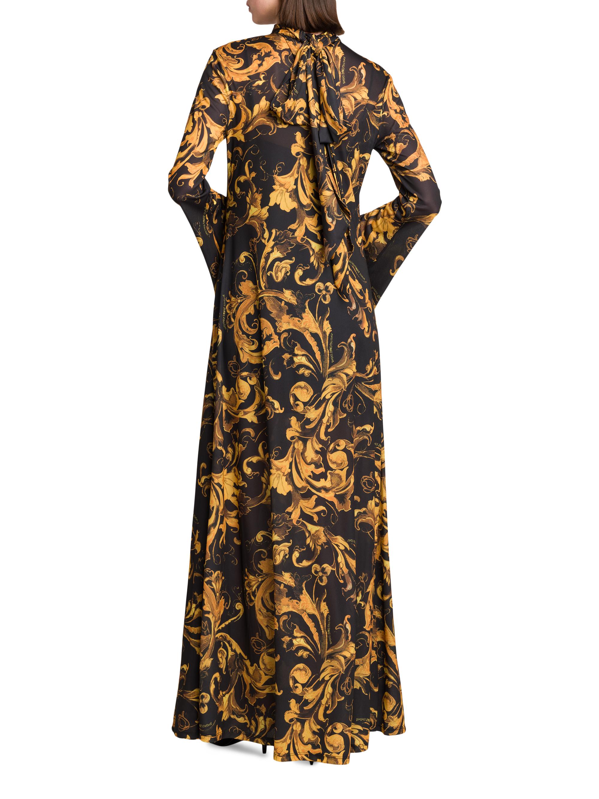 Versace Jeans Couture Baroque Long-Sleeve Maxi Dress Saks Fifth