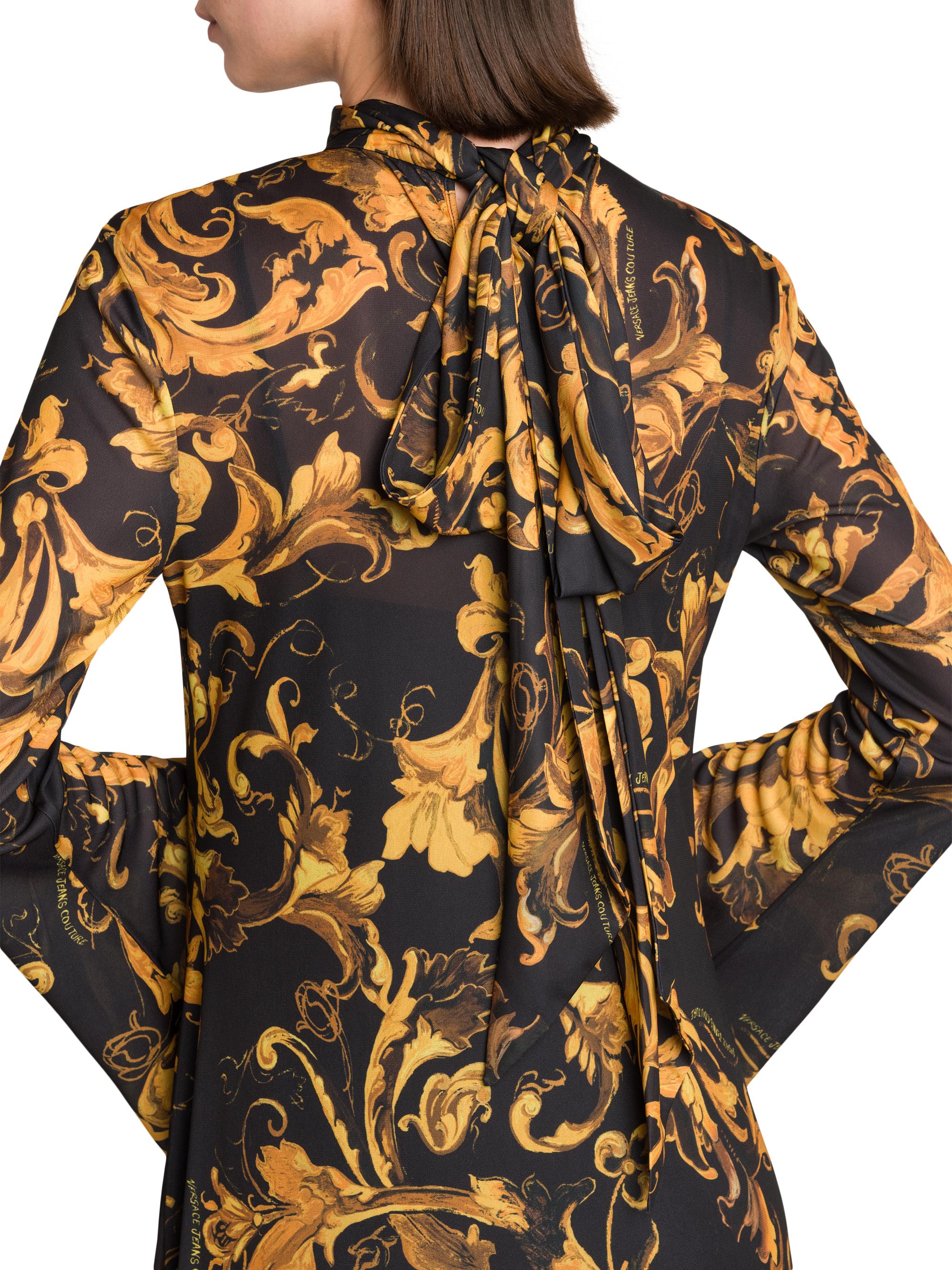 Versace Jeans Couture Baroque Long-Sleeve Maxi Dress | Saks Fifth
