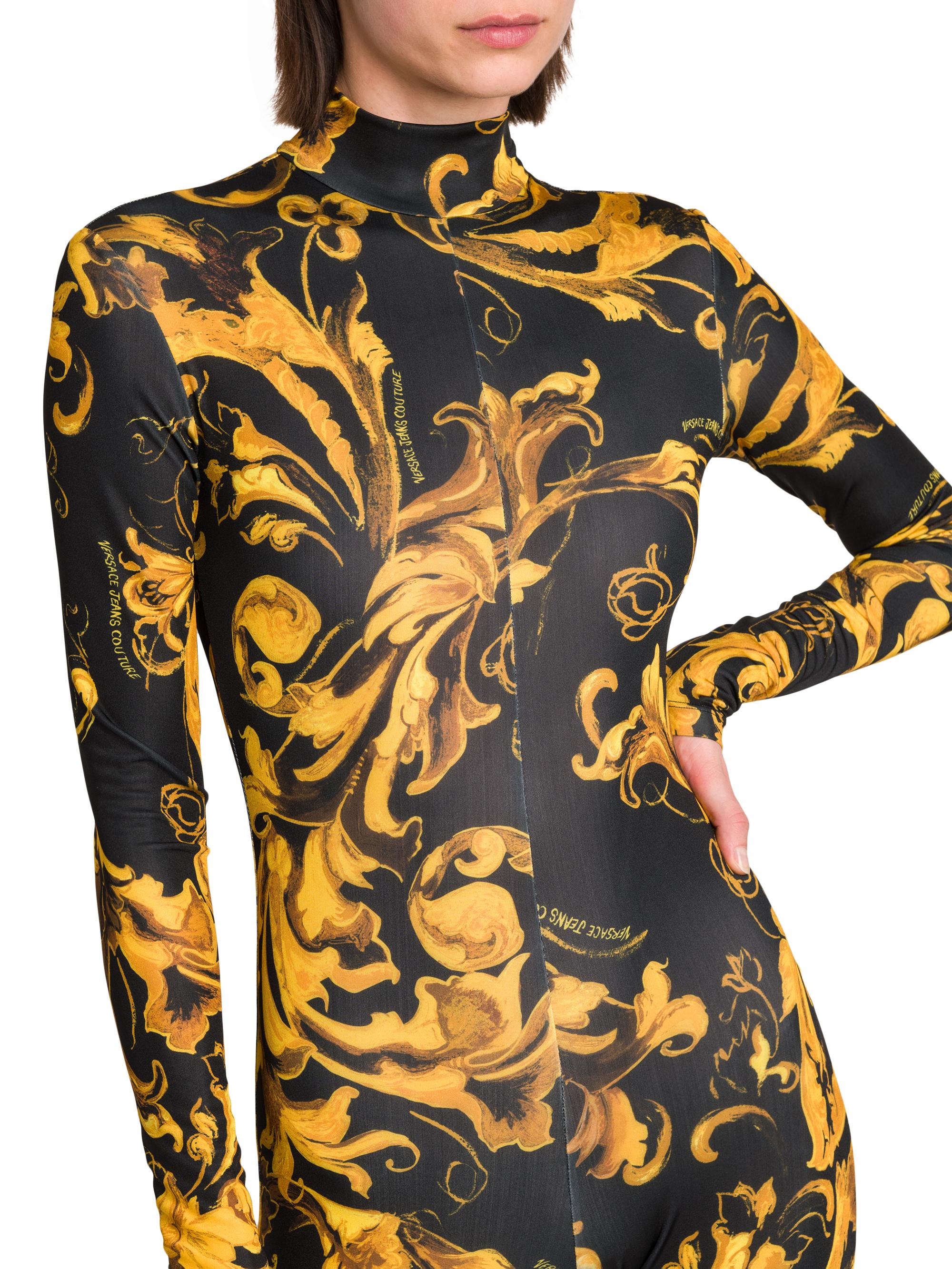 Versace Jeans Couture Barocco Stretch Long-Sleeve Jumpsuit | Saks