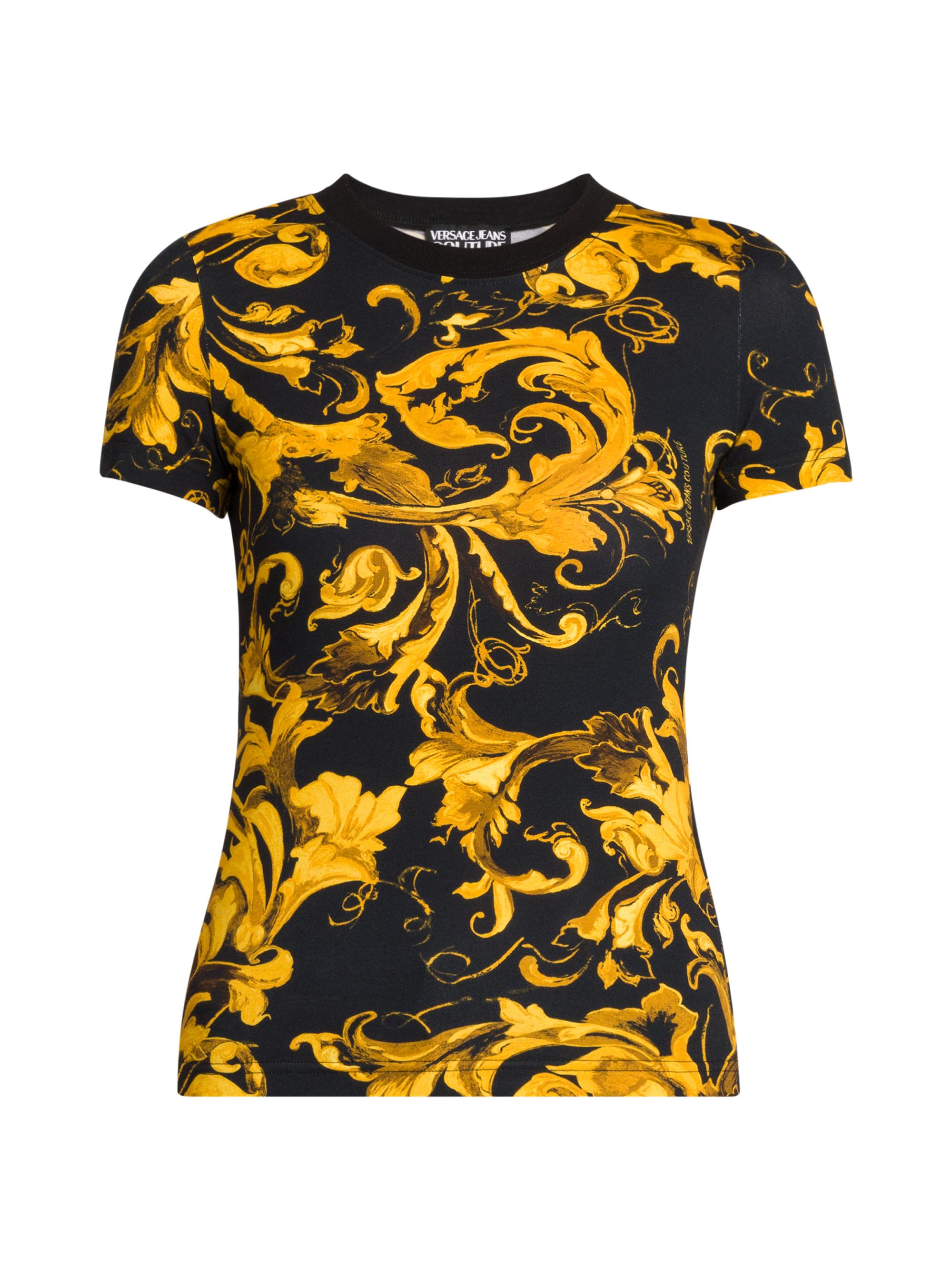 Versace Jeans Couture Women's Barocco Cotton T-Shirt - Black Gold