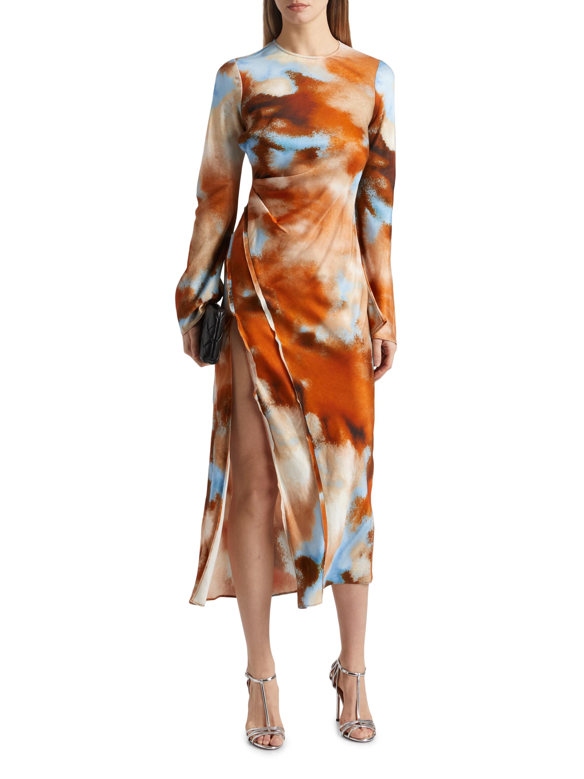 a long sleeve dress Marcela Modal Plunge Neck Long Sleeve Maxi Dress in Black