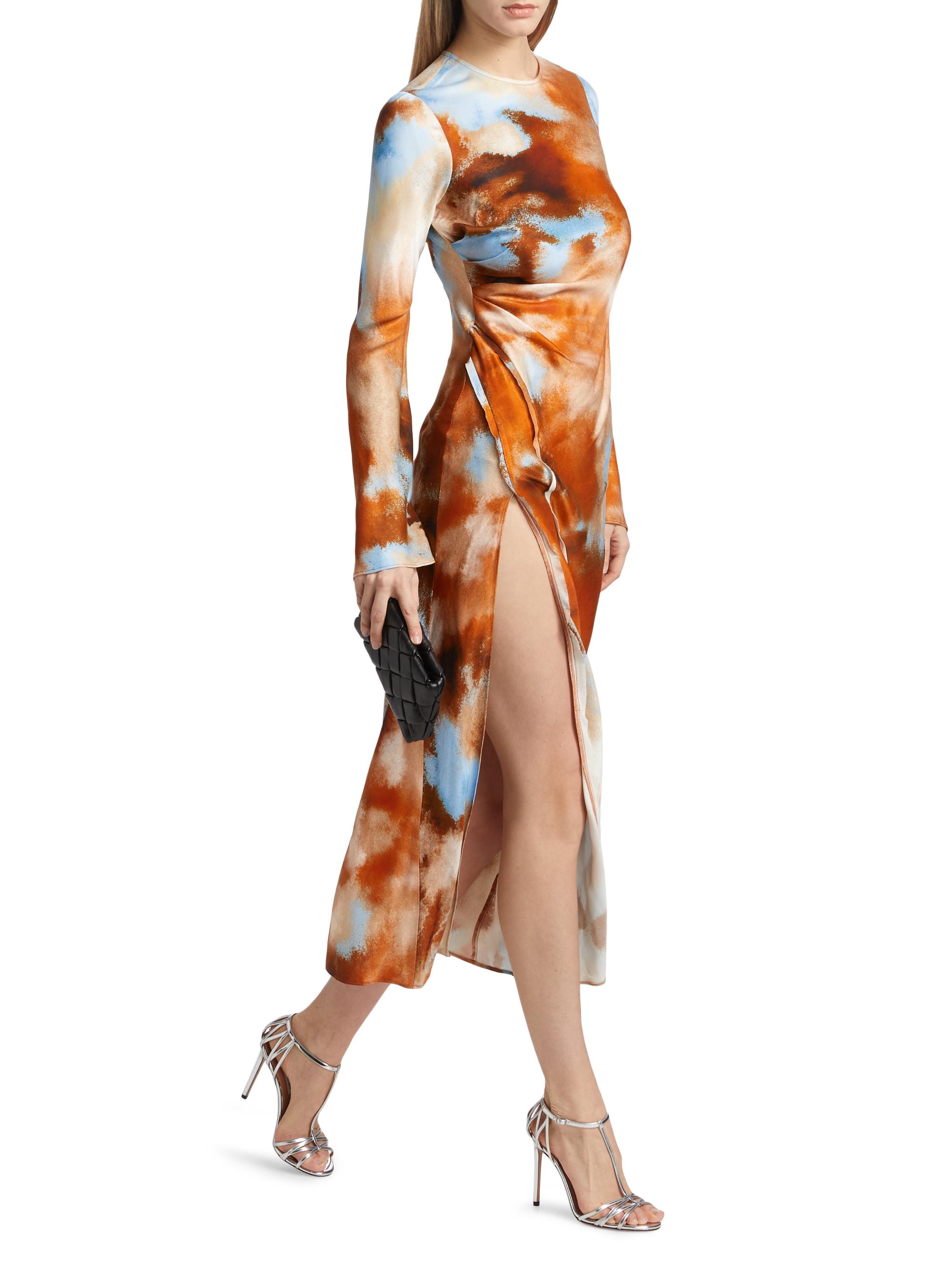 So Online AU Women's Long Sleeve Maxi Dress - Orange - Maxi Dresses