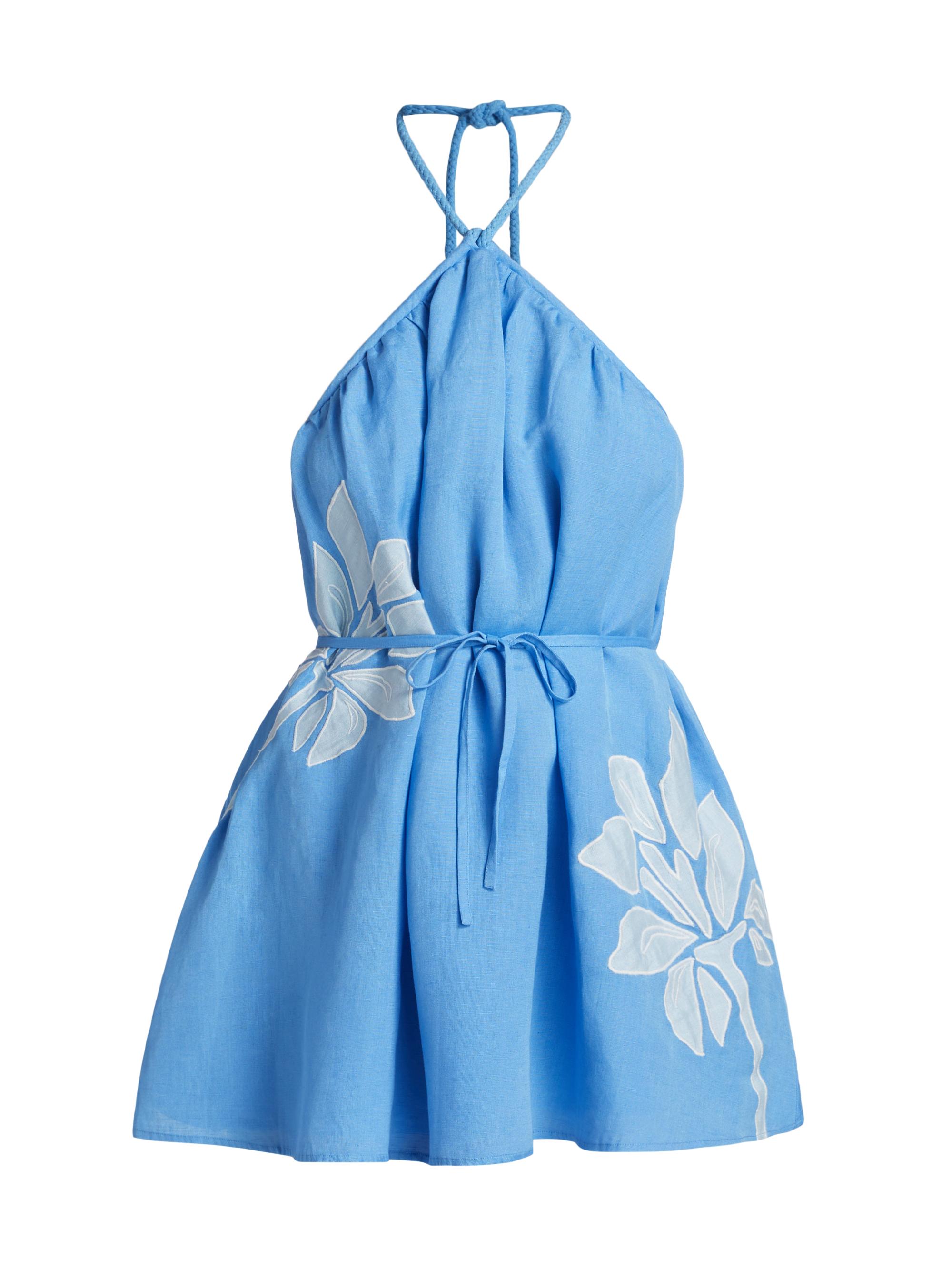 Significant Other Women's Tammy Halterneck Tie-Waist Minidress - Cerulean