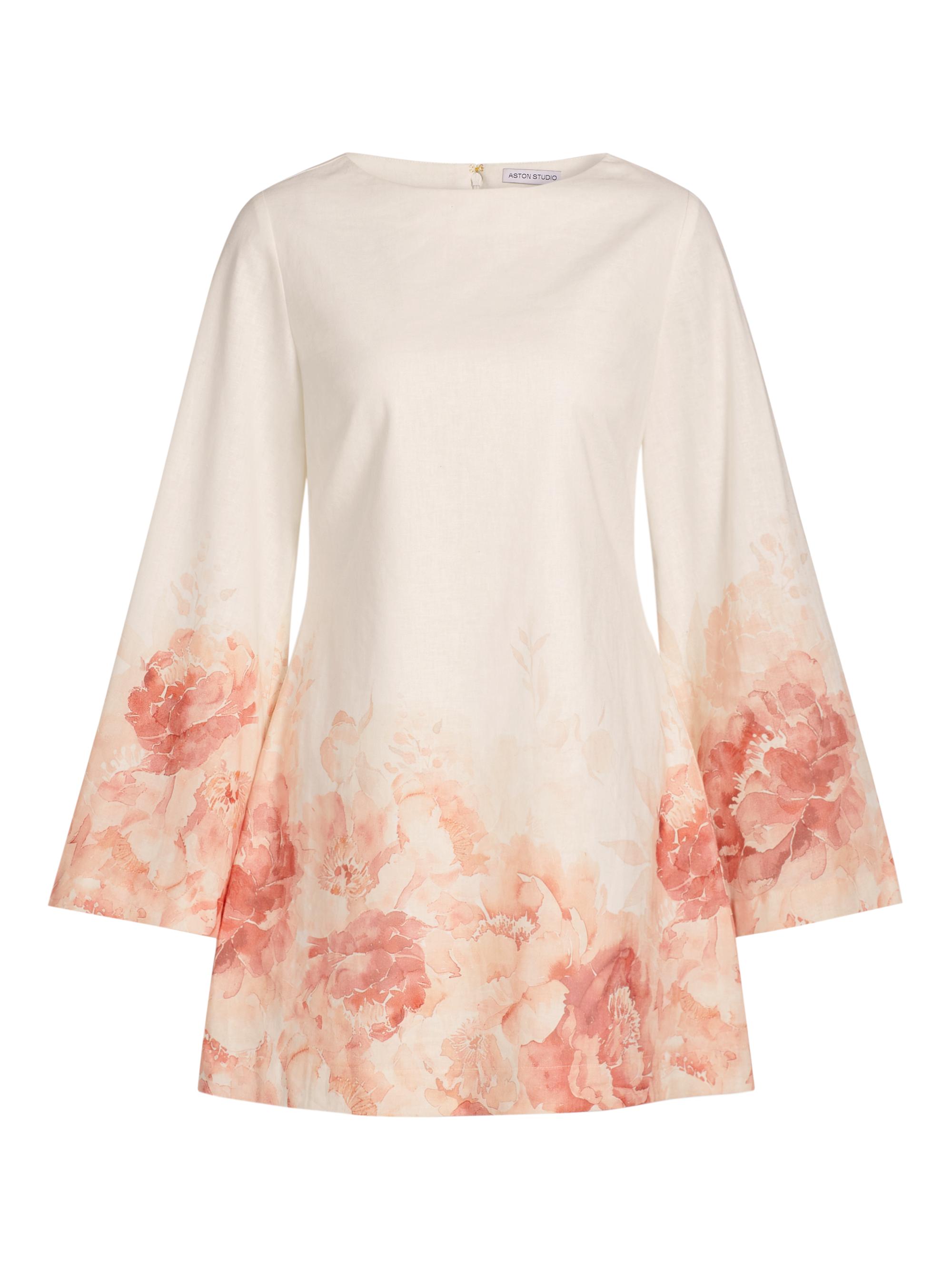 Aston Studio Women's Maggie Floral Linen-Cotton Minidress - Peony Antique