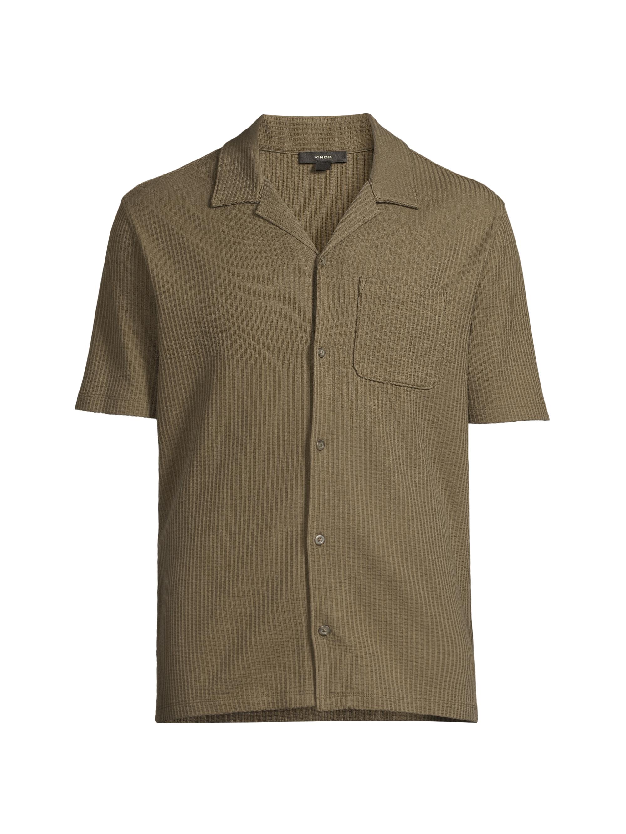 Vince Men's Seersucker Cabana Shirt - Putty