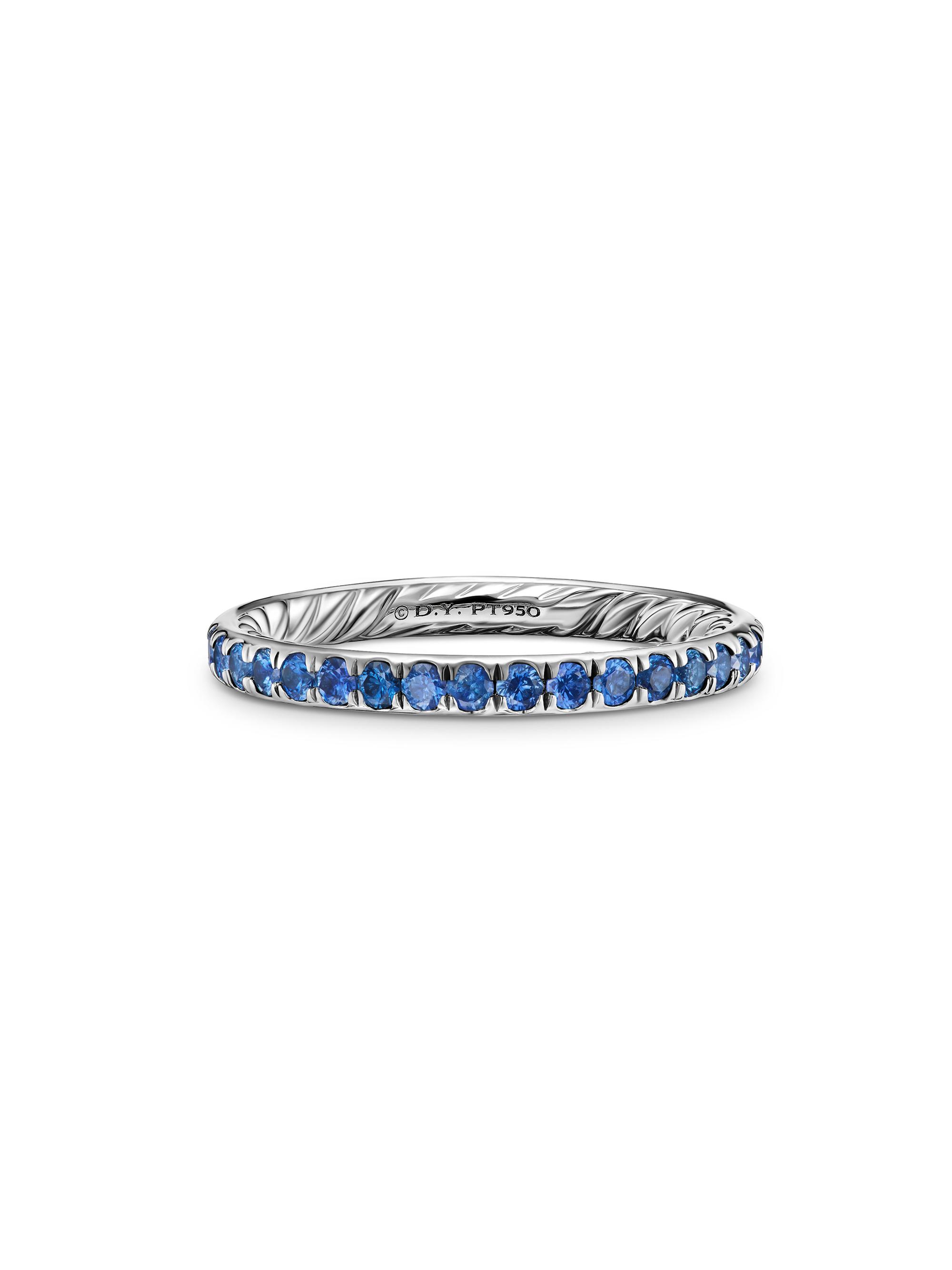 David Yurman Women's DY Eden Band Ring in Platinum - Blue Silver
