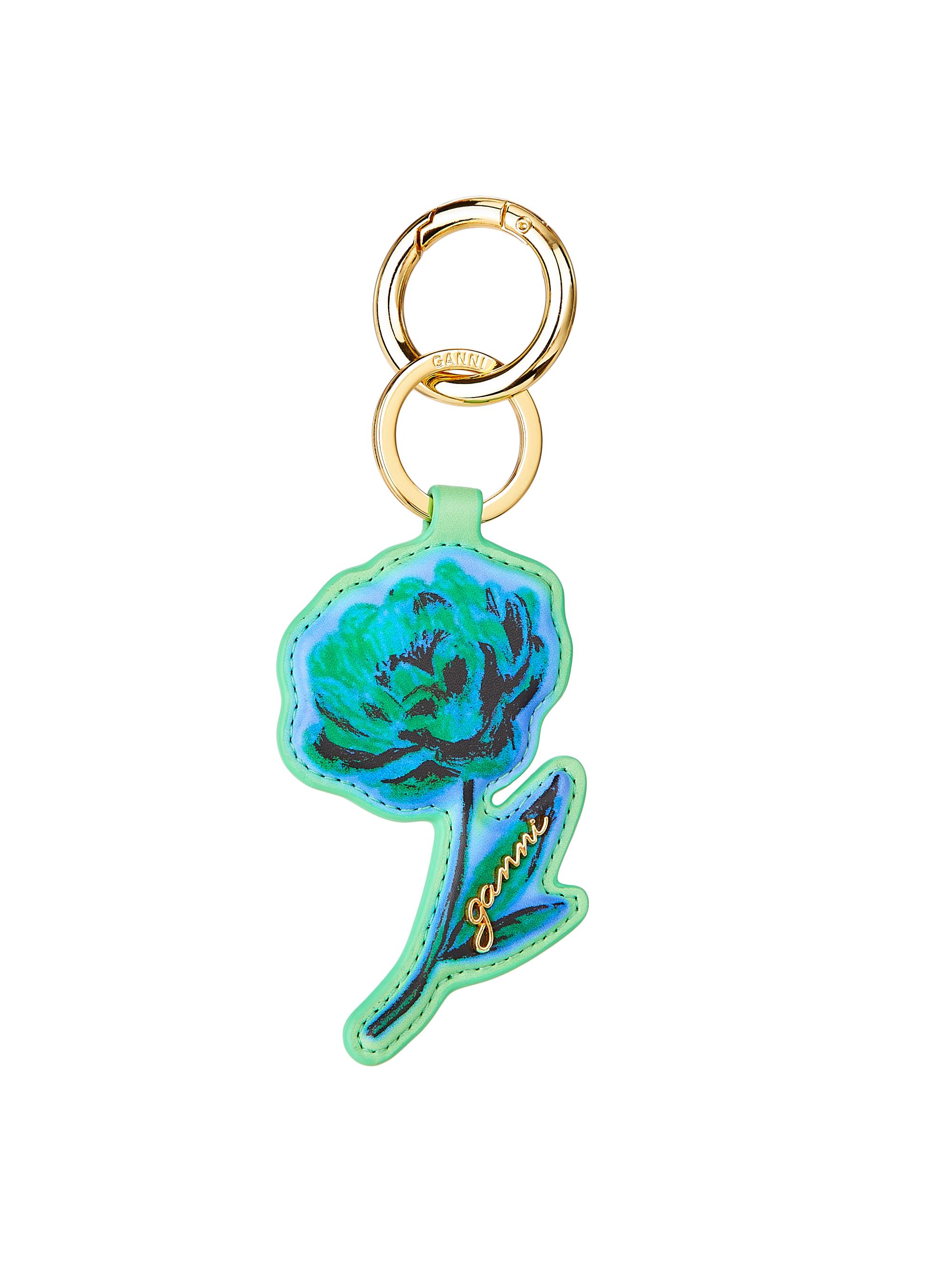Ganni Women's Flower Keyring - Stone Green