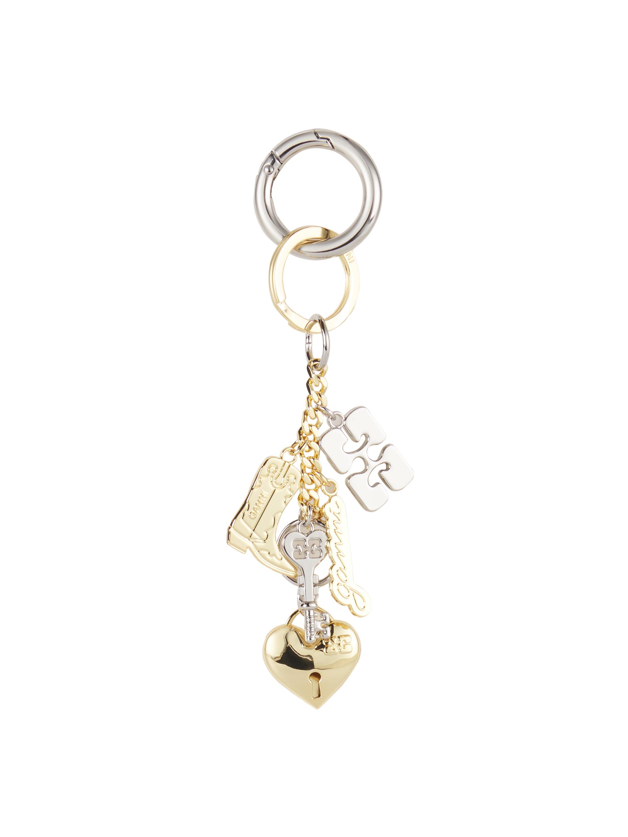 Ganni Women's Bou Charms Two-Tone Key Ring - Mixed Colours