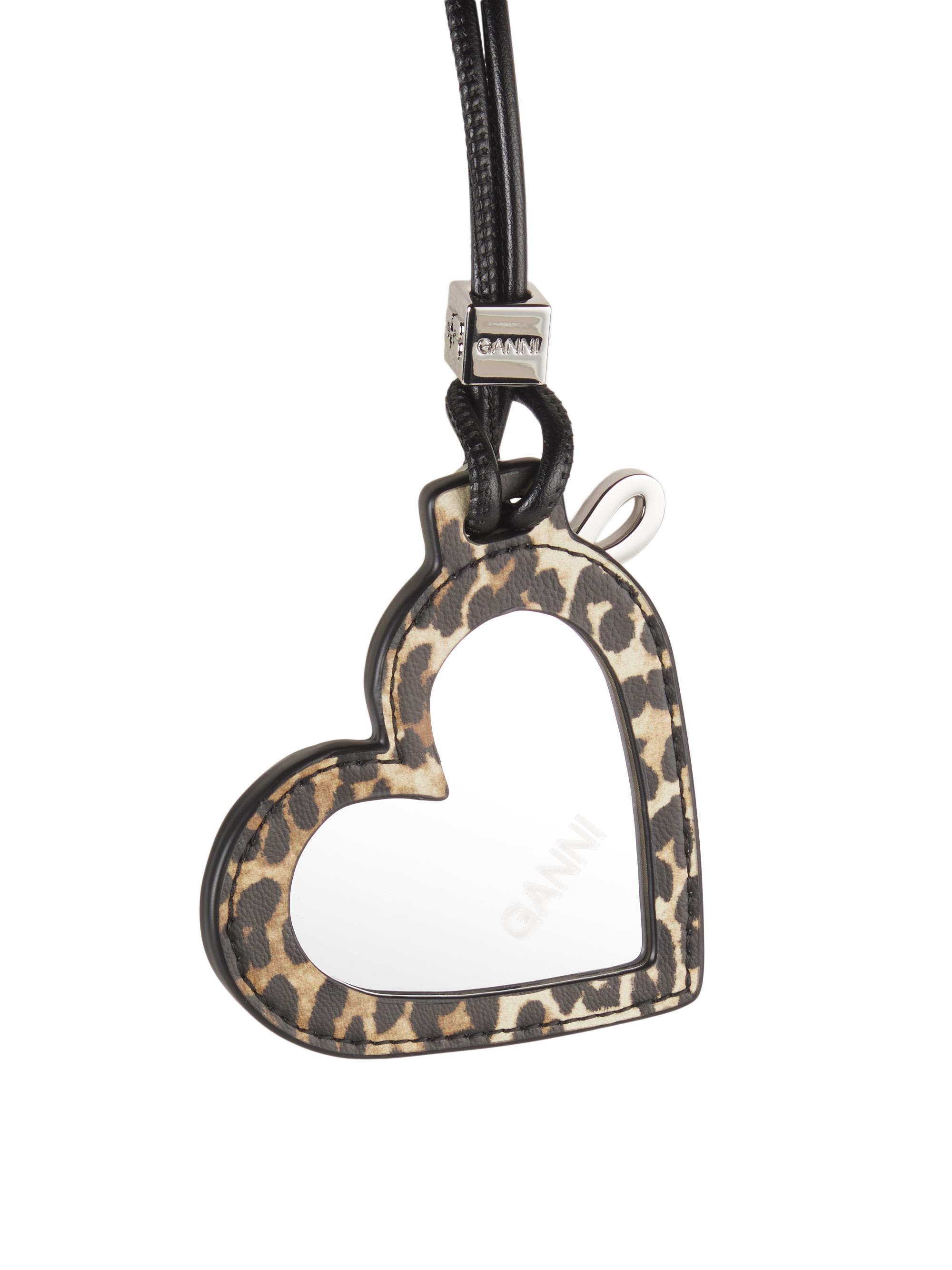 Ganni Bou Leopard Leather Mirror Bag Charm | Saks Fifth Avenue