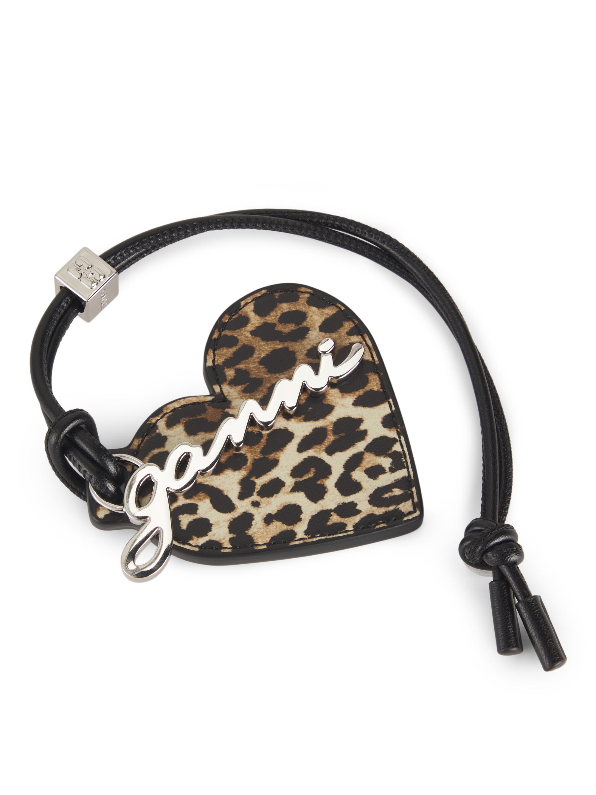 Ganni Bou Leopard Leather Mirror Bag Charm | Saks Fifth Avenue