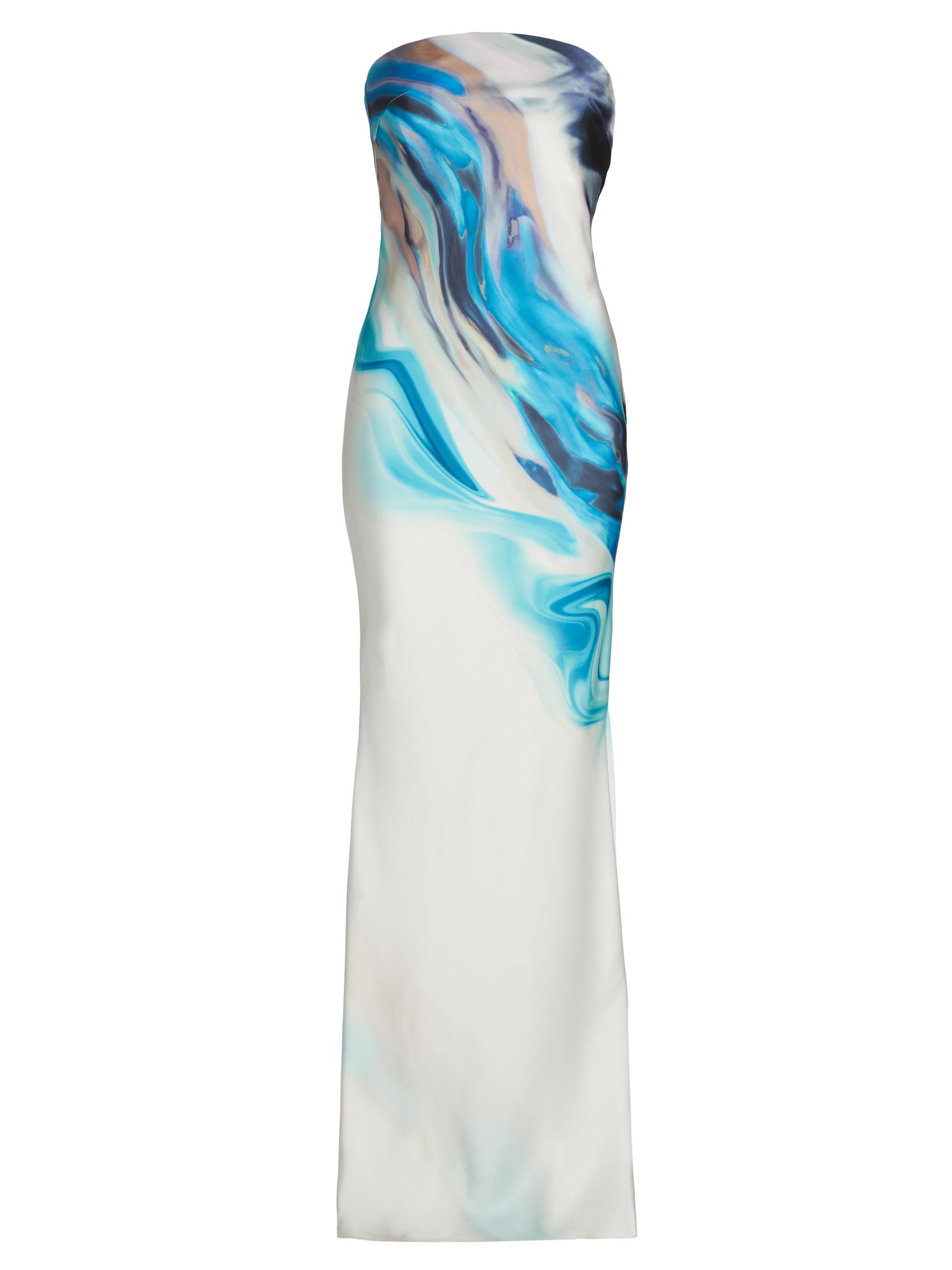 Et Ochs Women's Nessa Tie-Dye Satin Strapless Midi-Dress - Multi Color Tie Dye