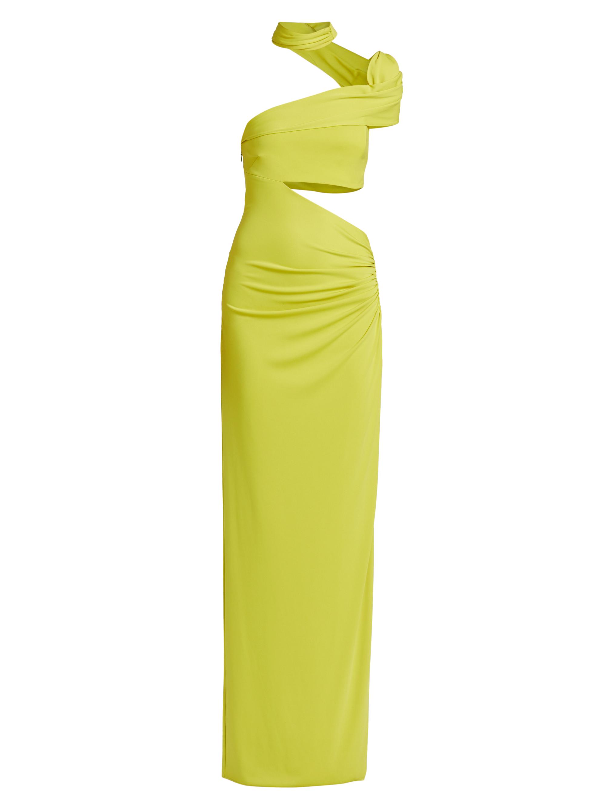 Et Ochs Women's Ara Halterneck Cut-Out Gown - Chartreuse