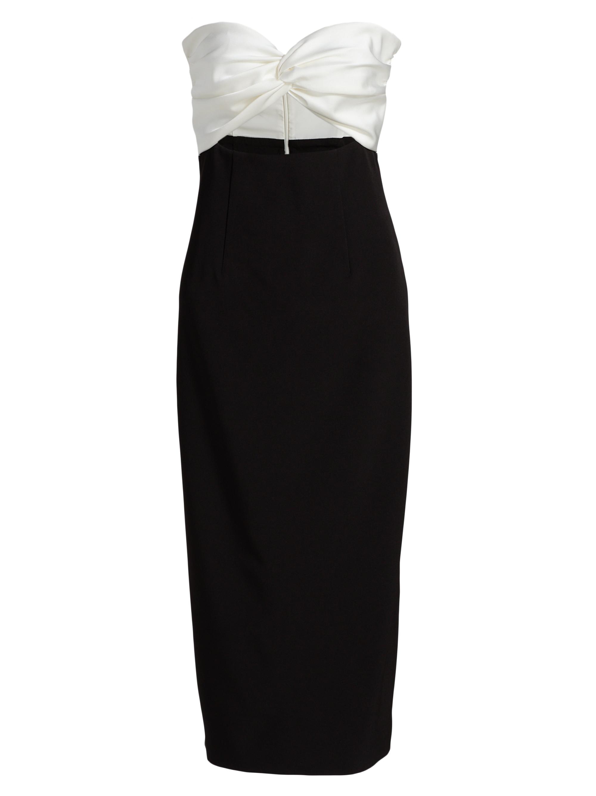 Et Ochs Women's Marlo Colorblocked Satin & Stretch Cady Strapless Cocktail Dress - Black