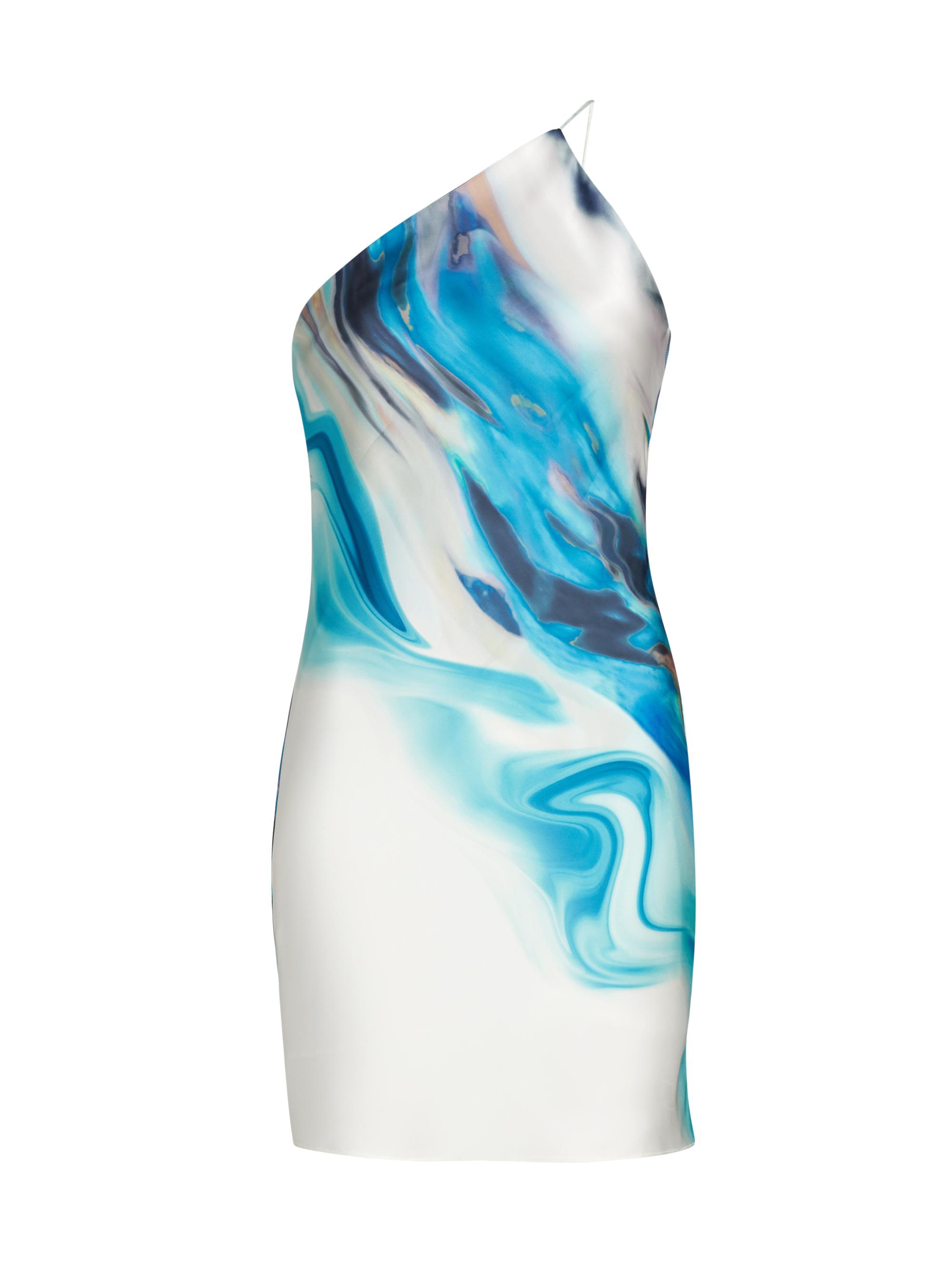 Et Ochs Women's Nova Printed Satin One-Shoulder Minidress - Multi Color Tie Dye