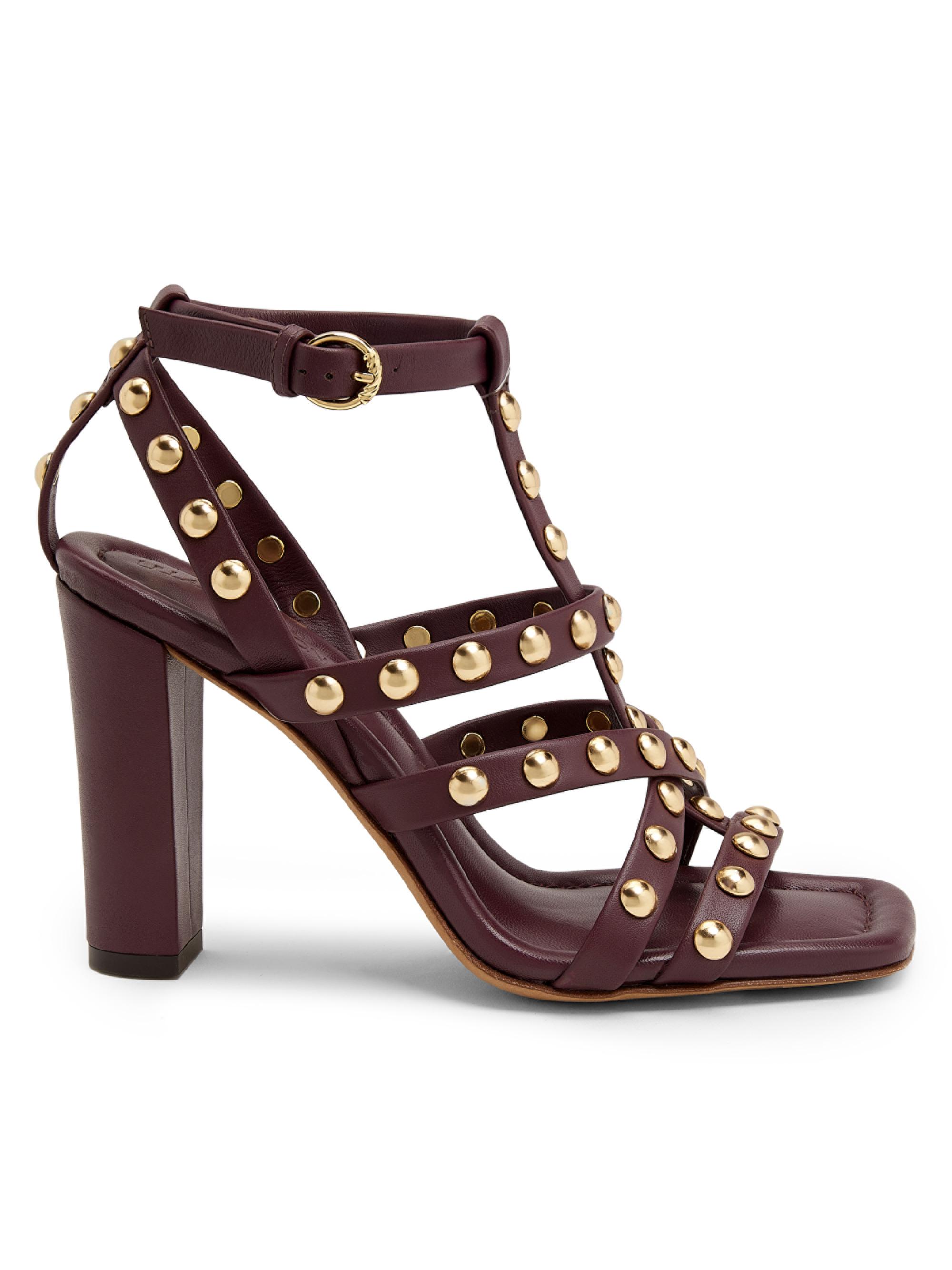 Ulla Johnson Women's Bijou 95MM Studded Leather Sandals - Cognac