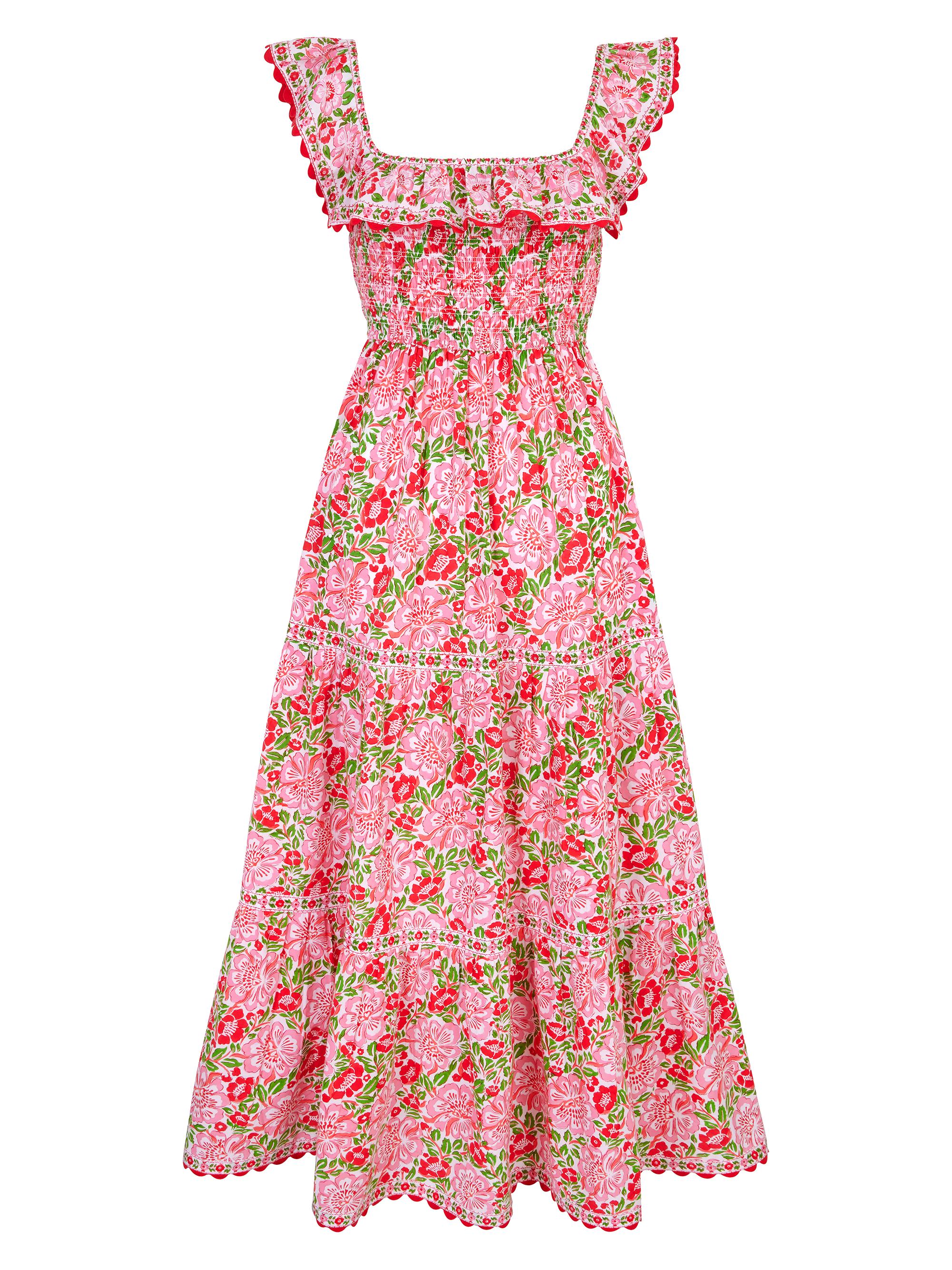 Pink City Prints Women's Sweet Hibiscus Carrie Dress - Pink