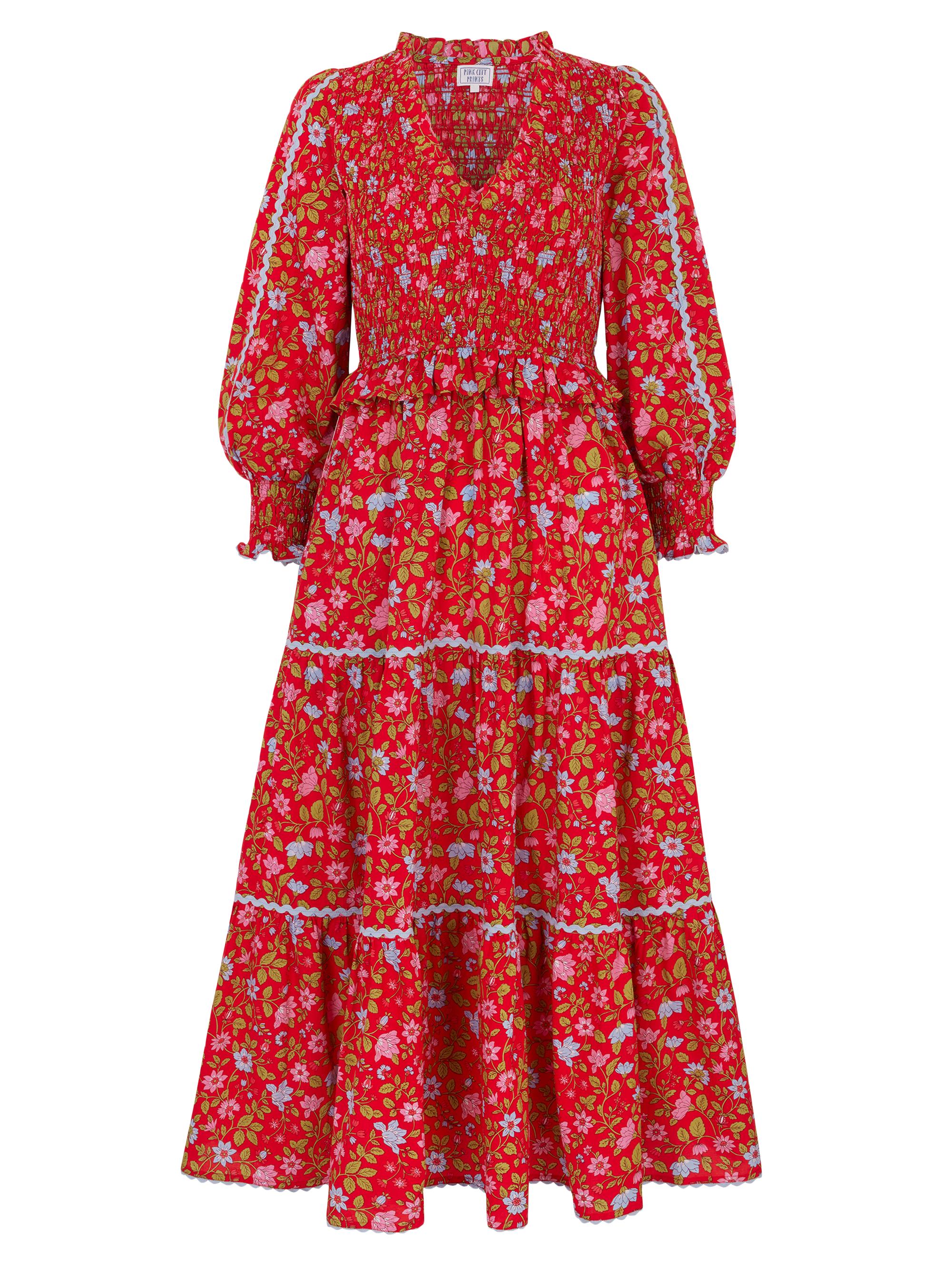 Pink City Prints Women's Poppy Meadow Mia Dress - Red