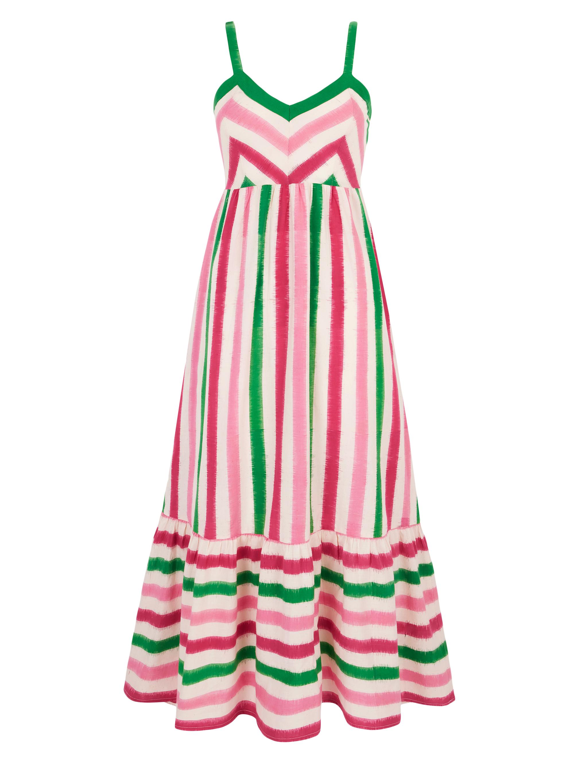 Pink City Prints Women's Watermelon Stripe Puglia Dress - Green