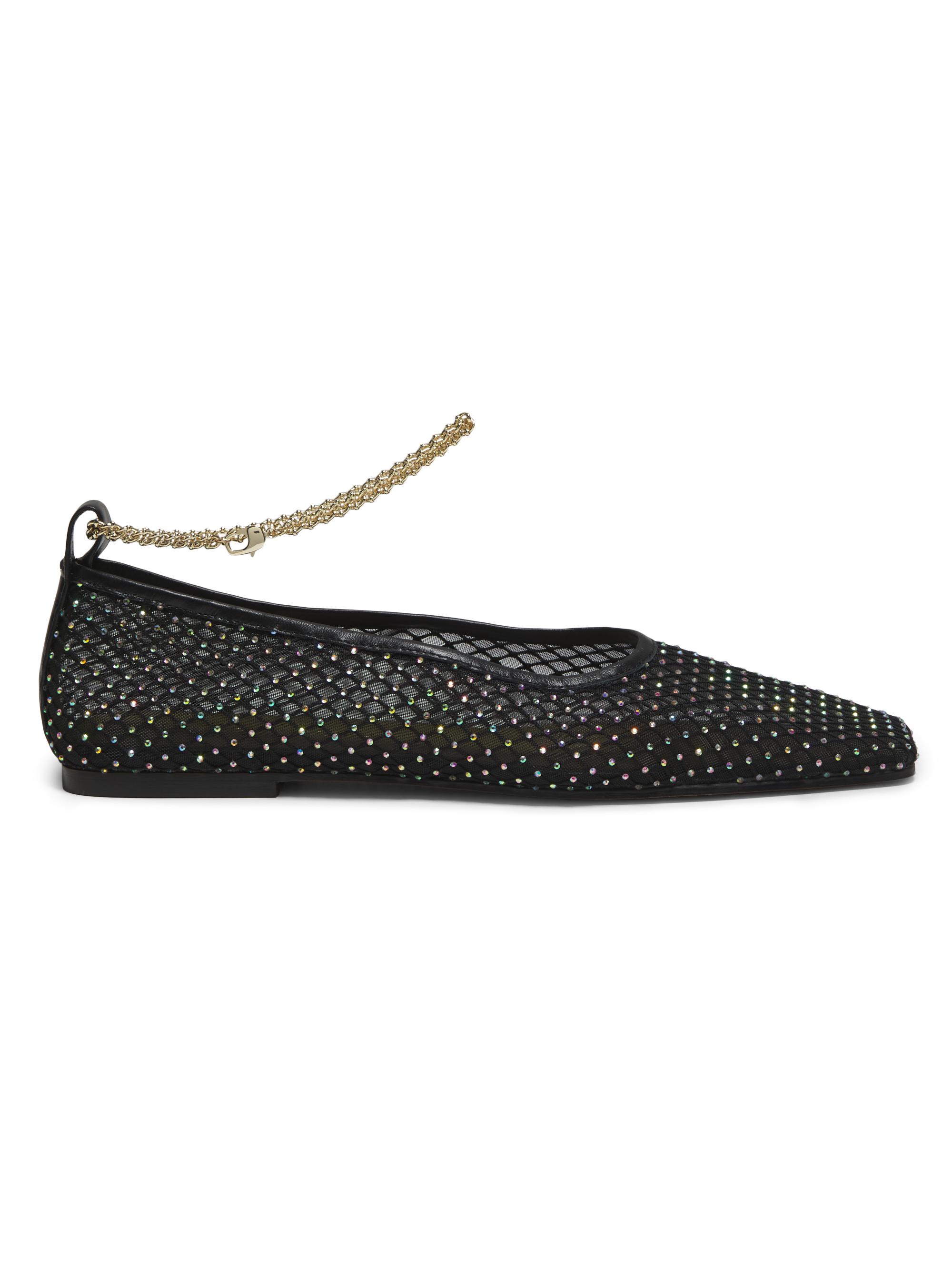 Maria Luca Women's Augusta Crystal Mesh Ballet Flats - Black