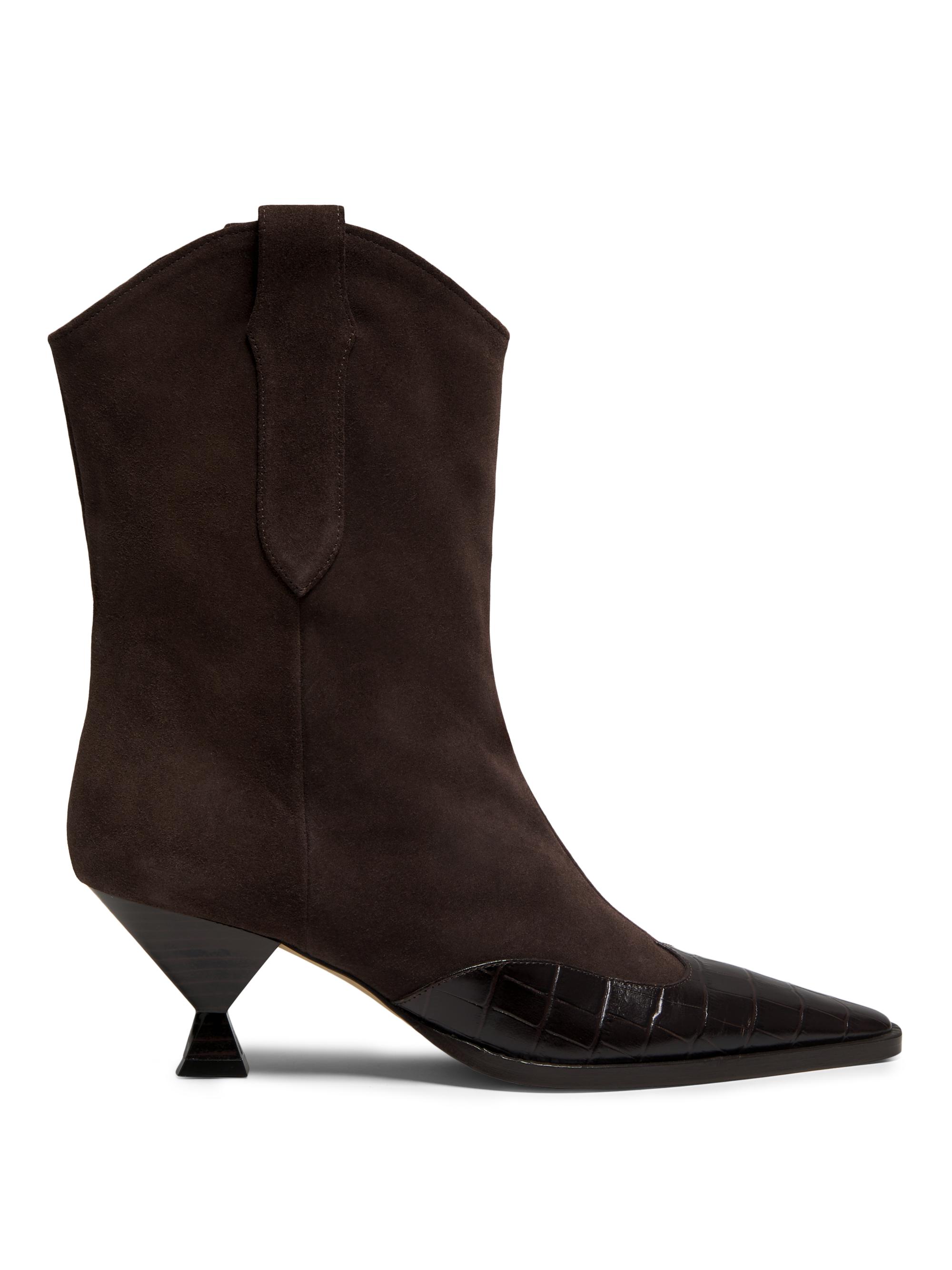 Maria Luca Women's Nila 65MM Suede Booties - Dark Brown