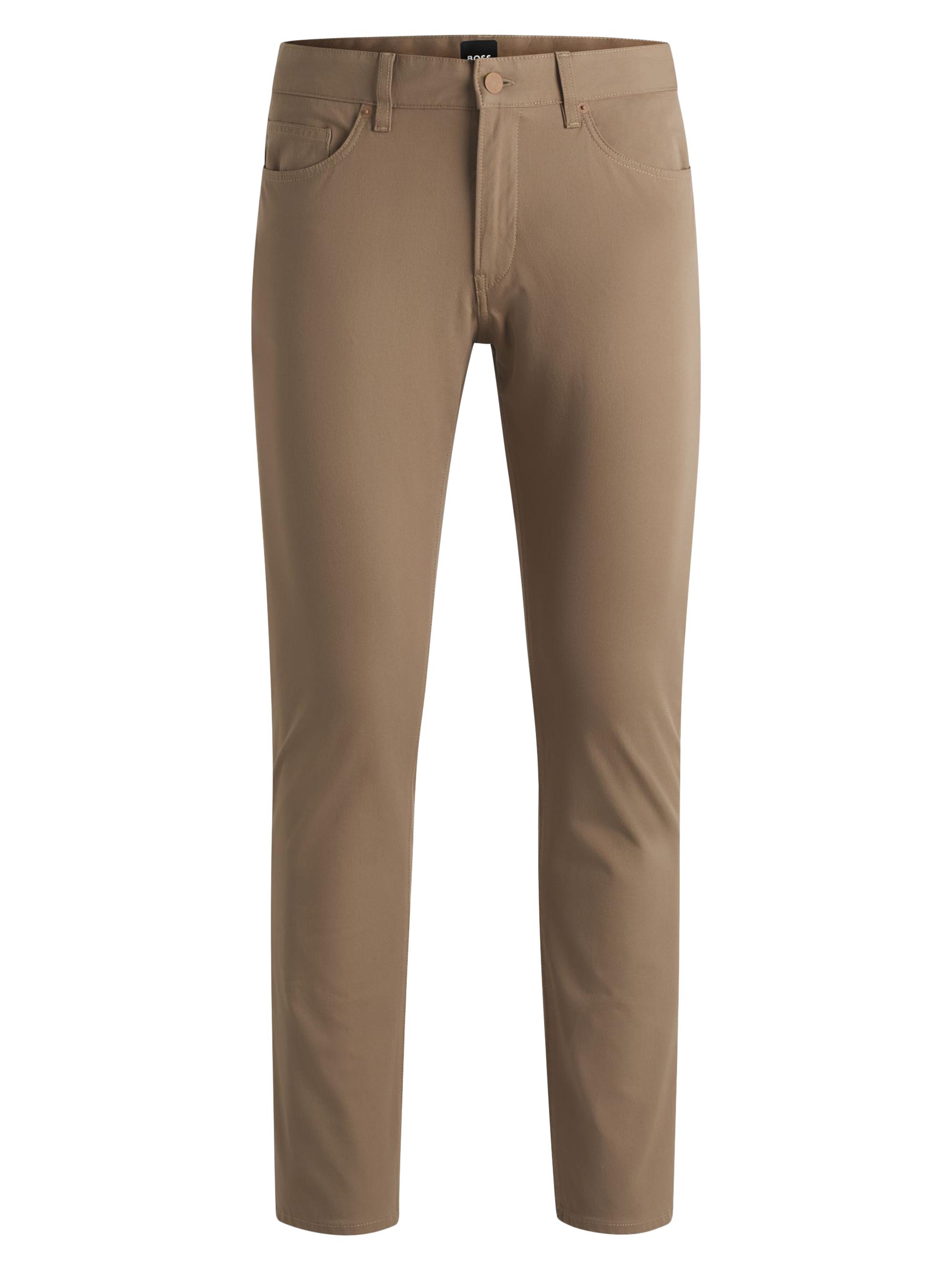 BOSS Men's Delaware Slim-Fit Trousers in Performance-Stretch Fabric - Beige