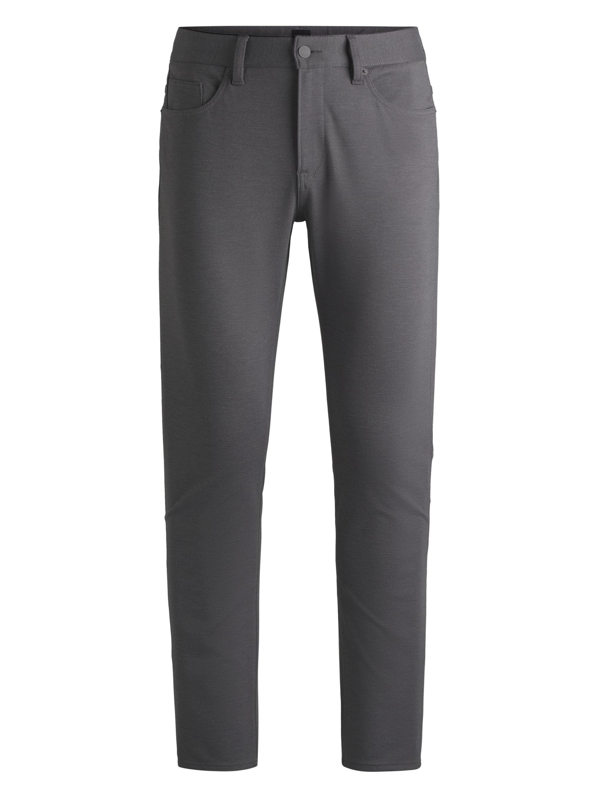 BOSS Men's Delaware Slim-Fit Trousers in Two-Tone Stretch Jersey - Dark Blue