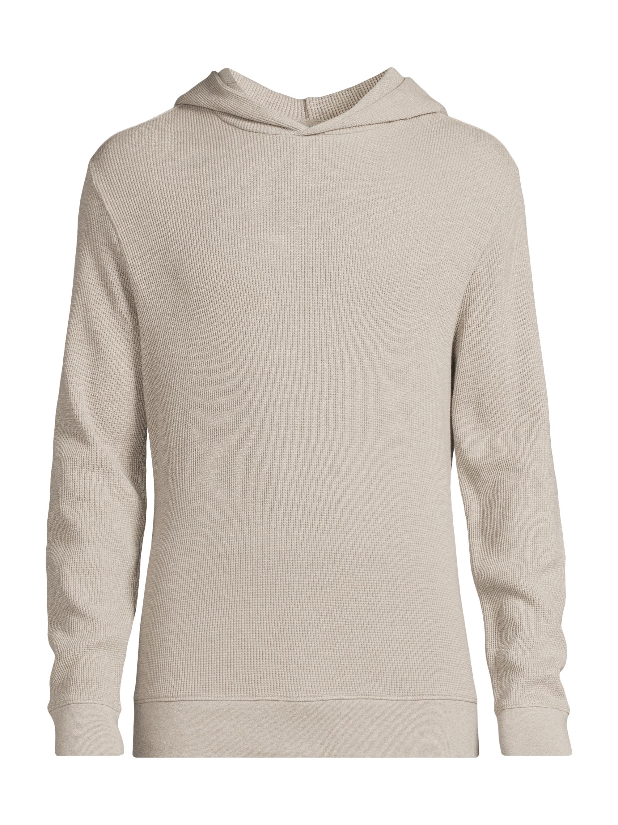 Vince Men's Mouline Thermal Cotton Hoodie - Skylight Off White