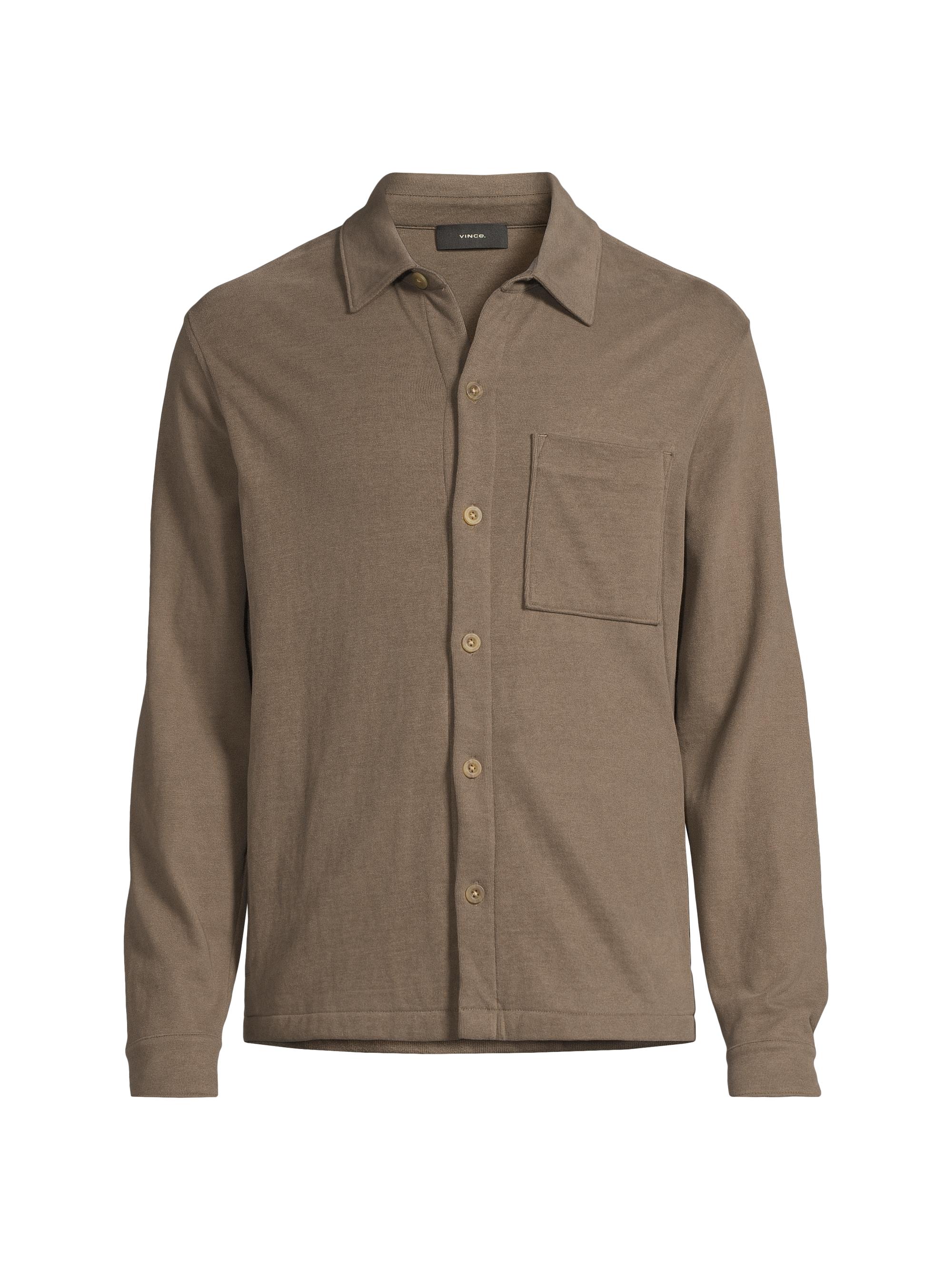 Vince Men's Cotton-Jersey Button-Front Shirt Jacket - Dome