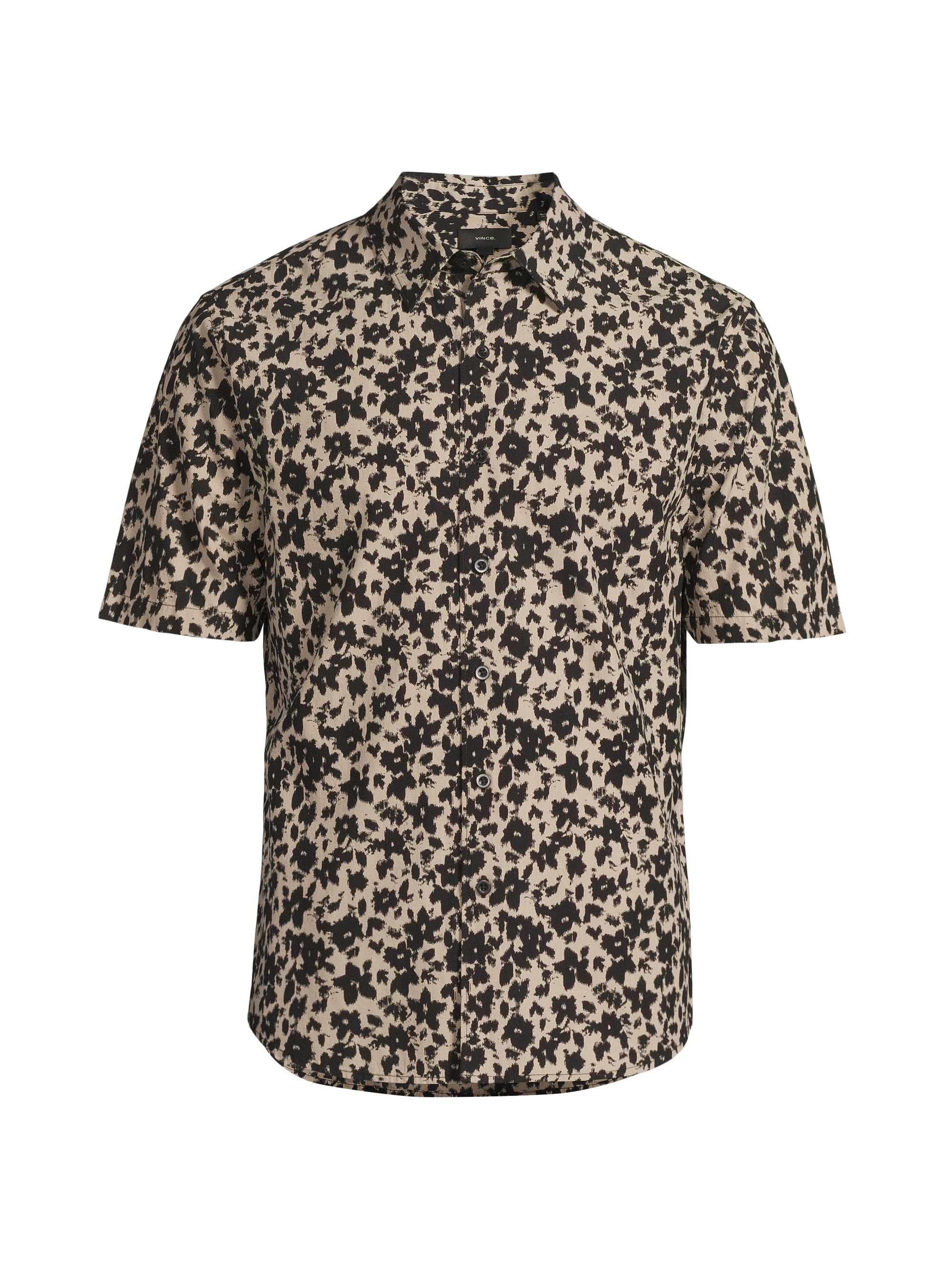 Vince Men's Star Lily Short-Sleeve Shirt - Putty Black