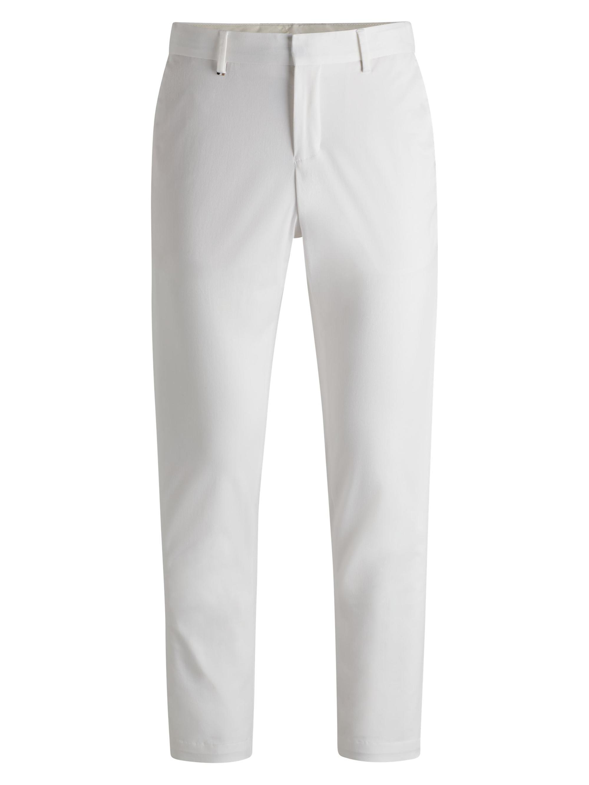 BOSS Men's Slim-Fit Trousers in Washable Stretch Cotton - White