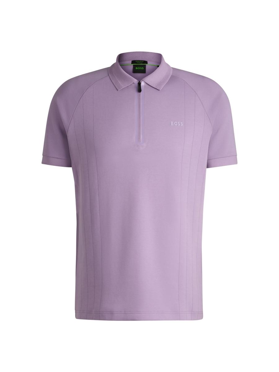 Shop BOSS Polo Shirt in Drop-Needle Stretch Fabric | Saks