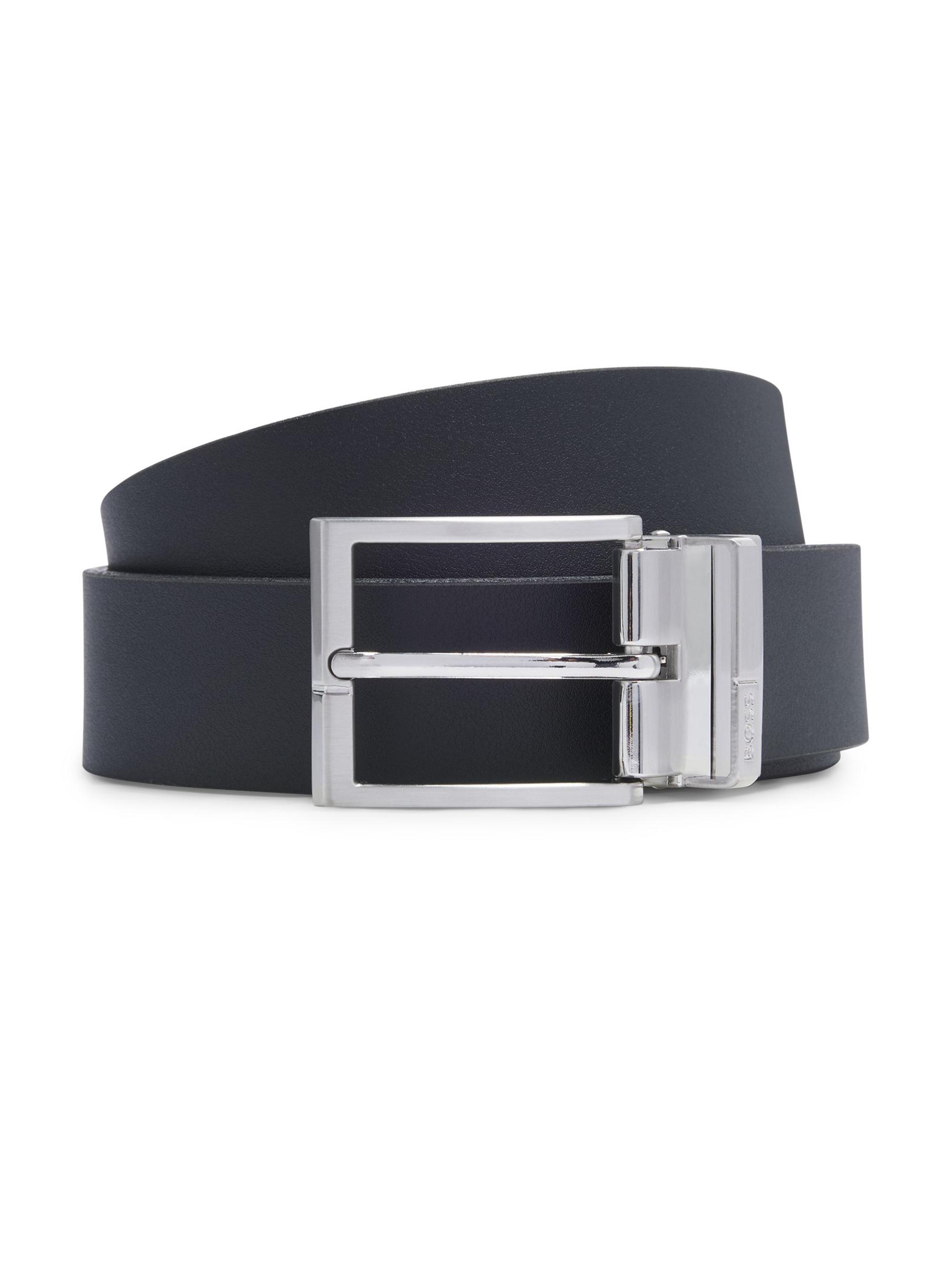 BOSS Men's Reversible Belt in Italian Leather - Black