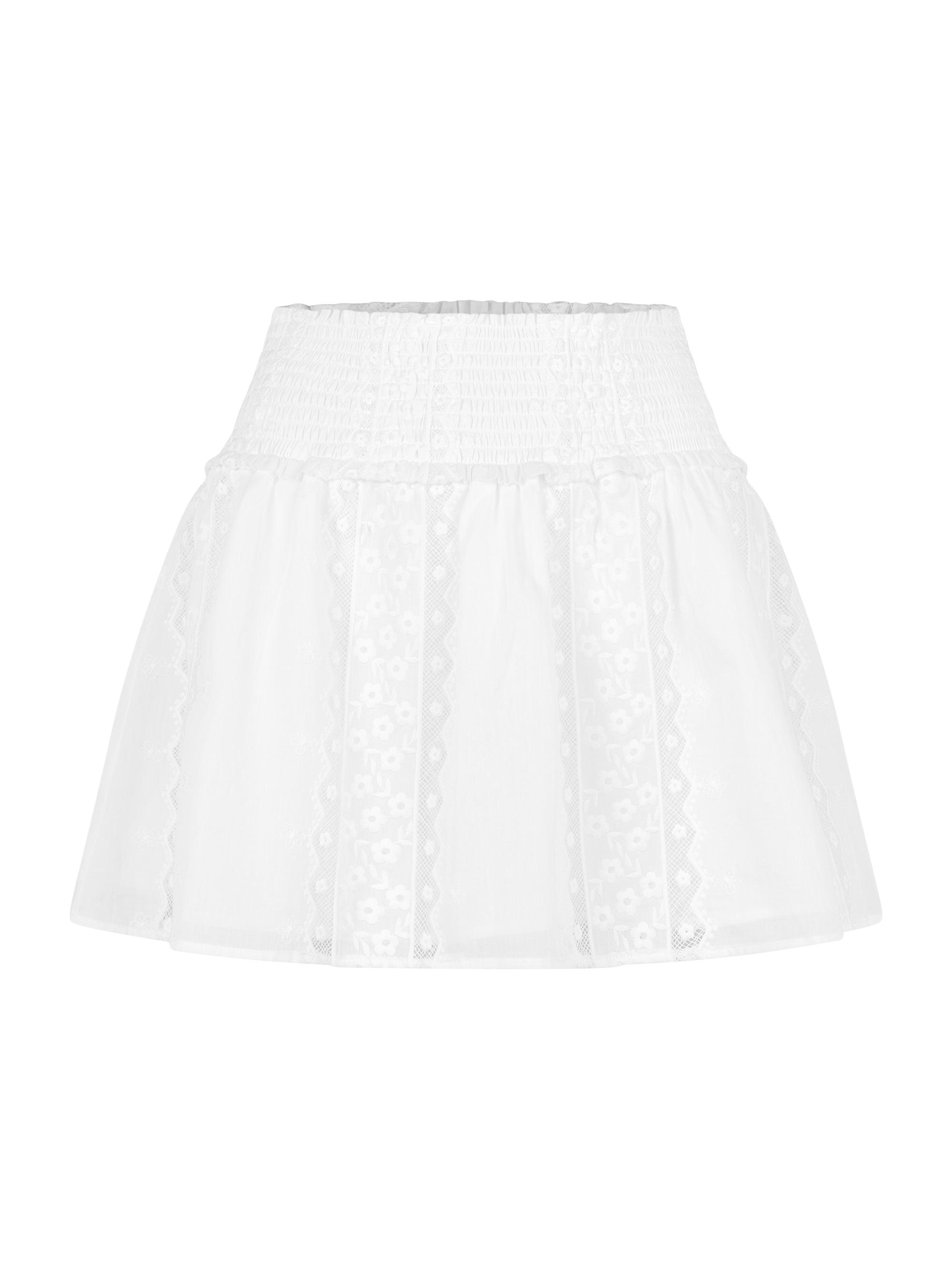 Hill House Home Women's The Delphine Mini Nap Skirt - White Voile