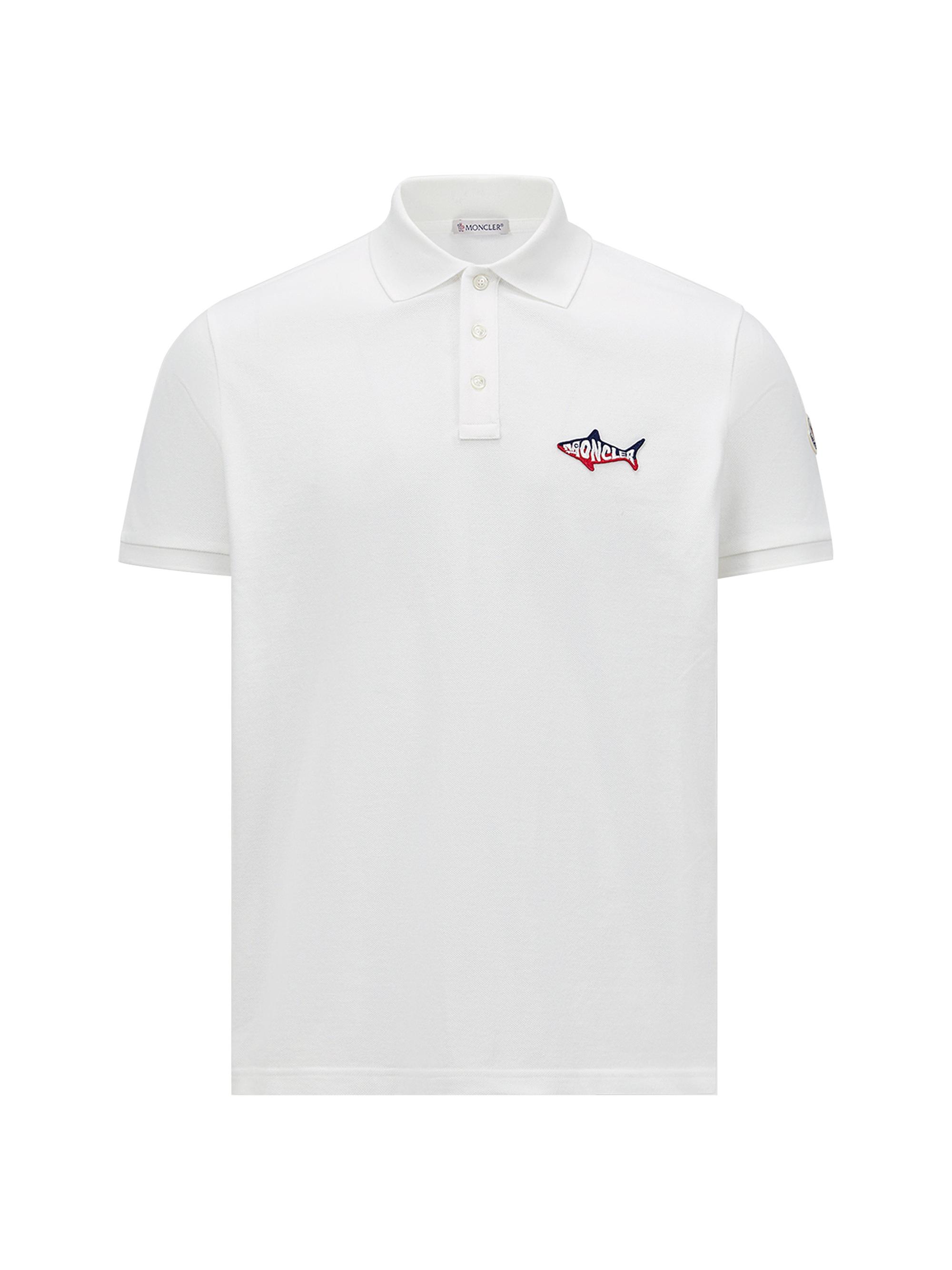 Moncler Men's Polo Shirt in Cotton - White