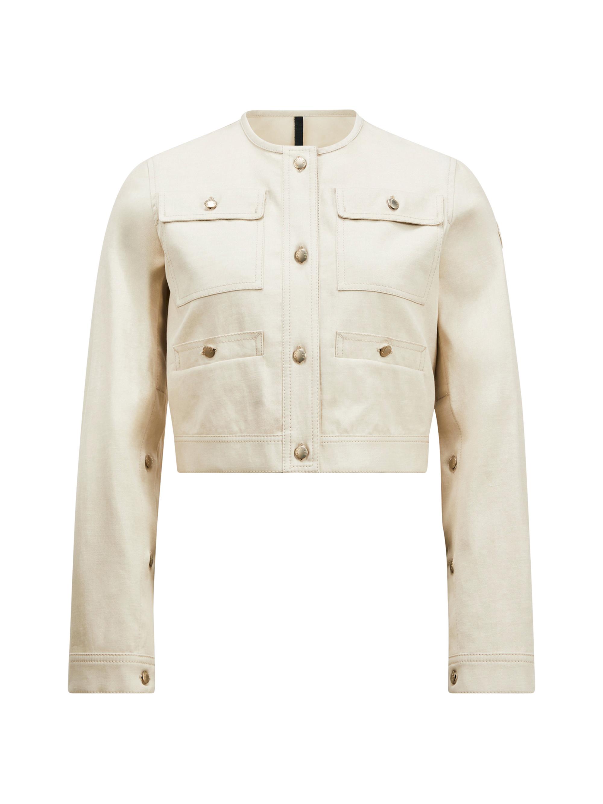 Moncler Women's Chatel Jacket in Cotton & Linen - White