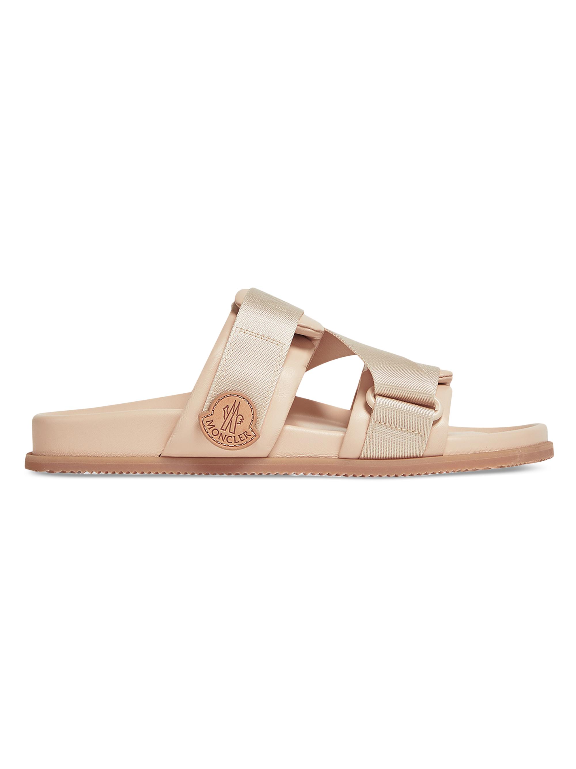 Moncler Women's Mon Summer Slides in Nappa Leather - Pink