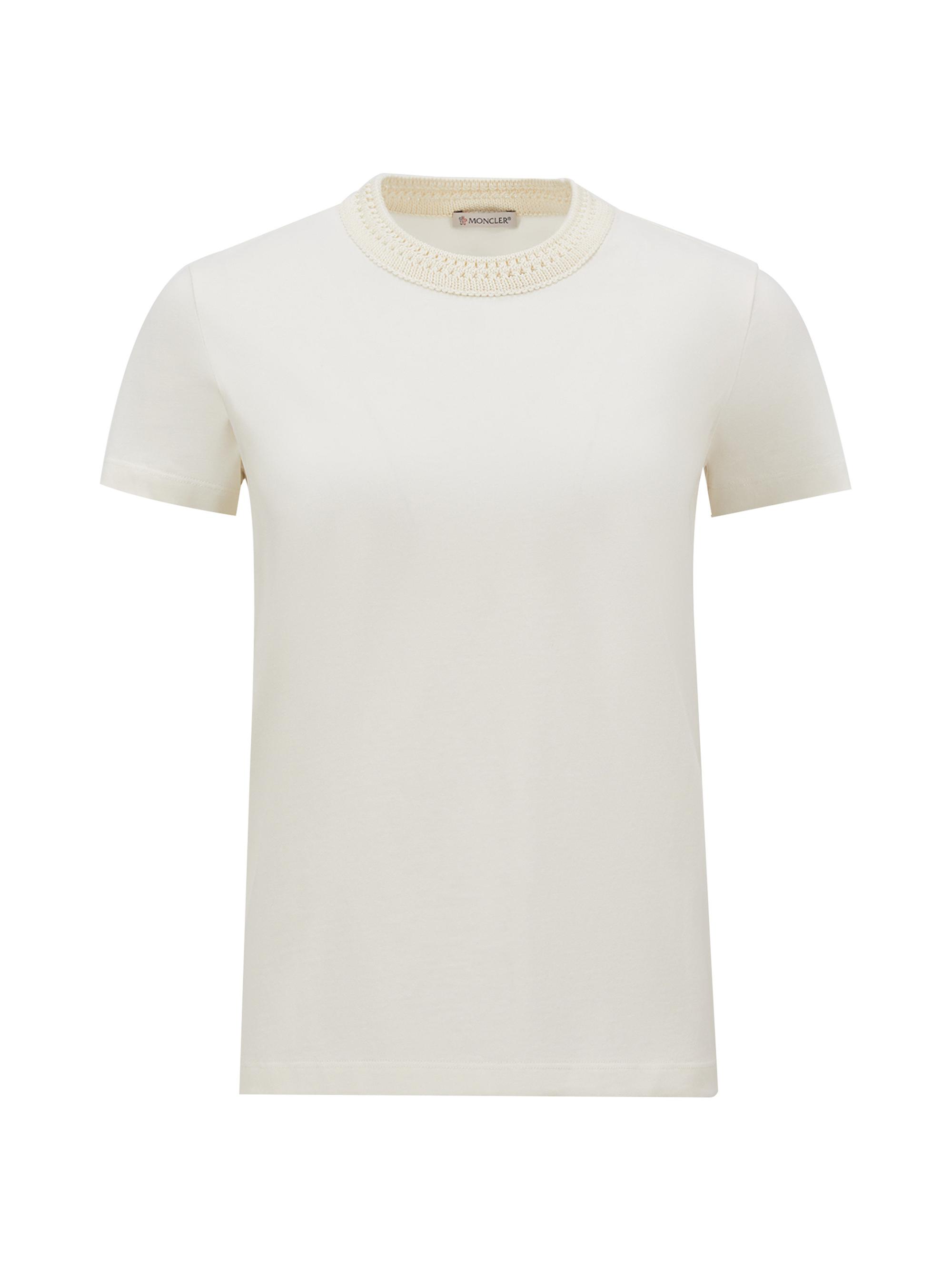 Moncler Women's Crew Neck in Cotton - White
