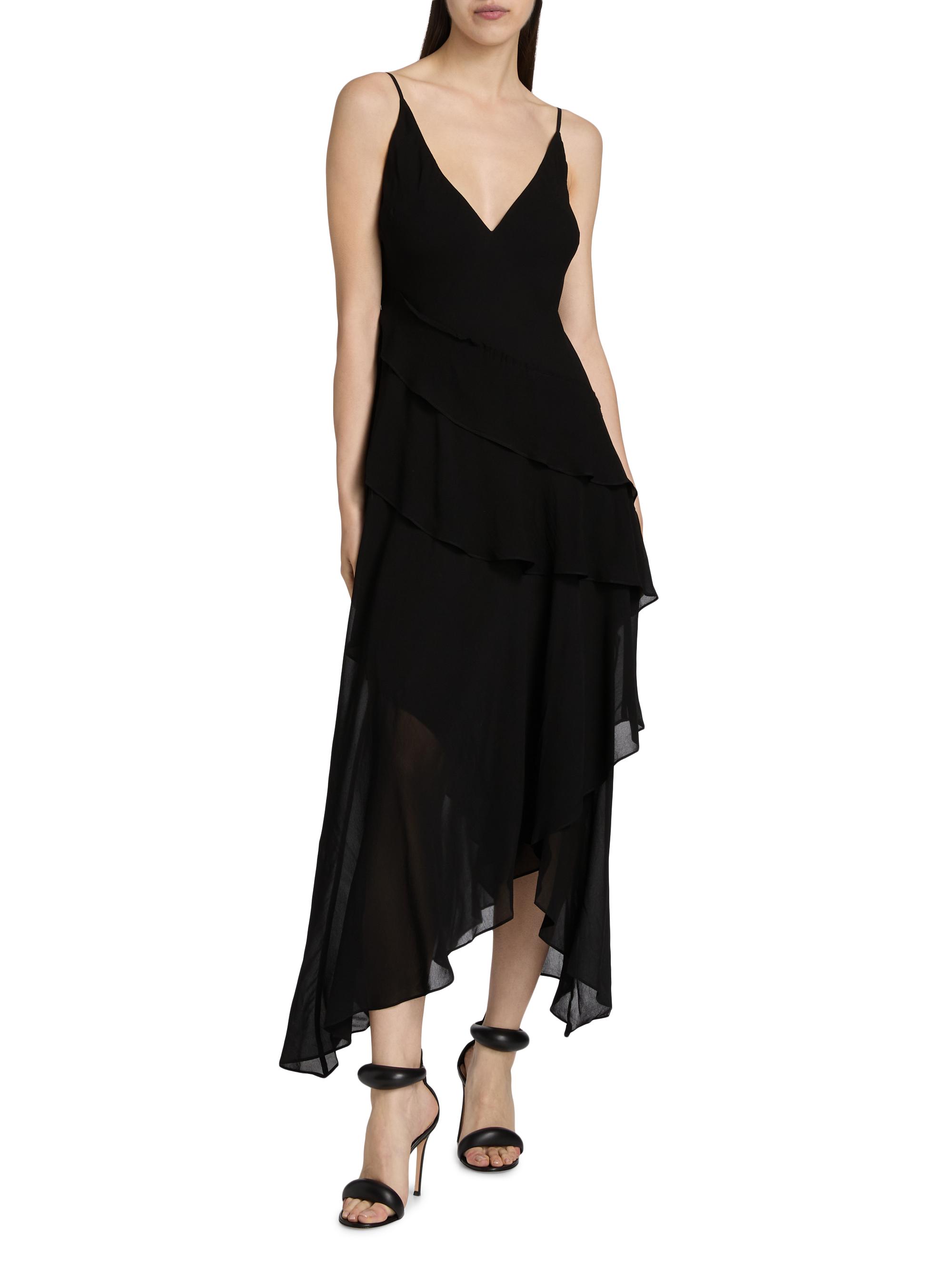 L'AGENCE Sunniva Tiered Midi-Dress | Saks Fifth Avenue