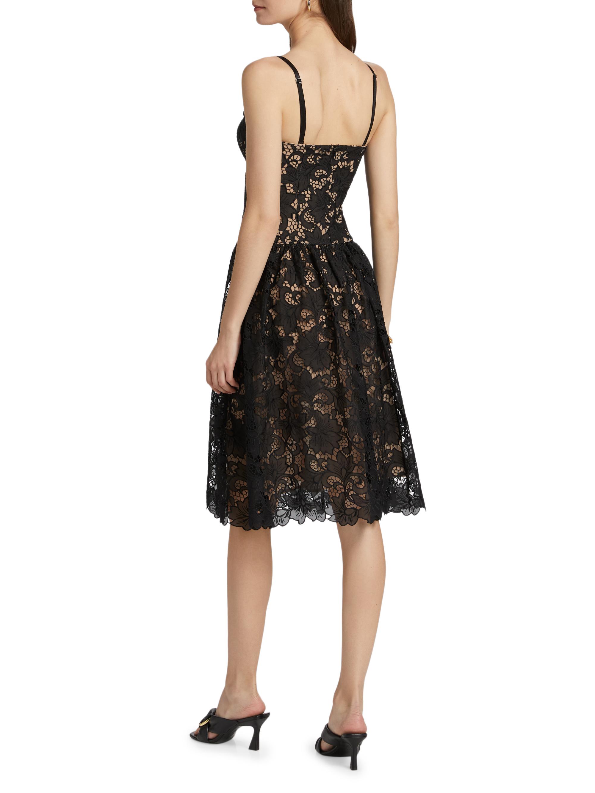 chinese dress ladies Black Lace Sweetheart Neck Short Sleeve Midi Dress – PinkBlush main image 1