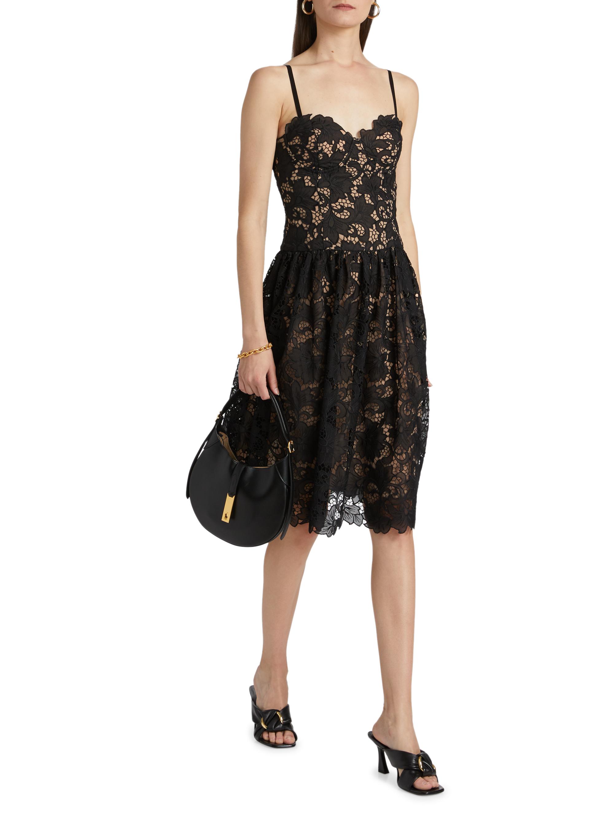 knee length dresses for ladies Sweetheart Trimmed Tiered Midi Dress Small