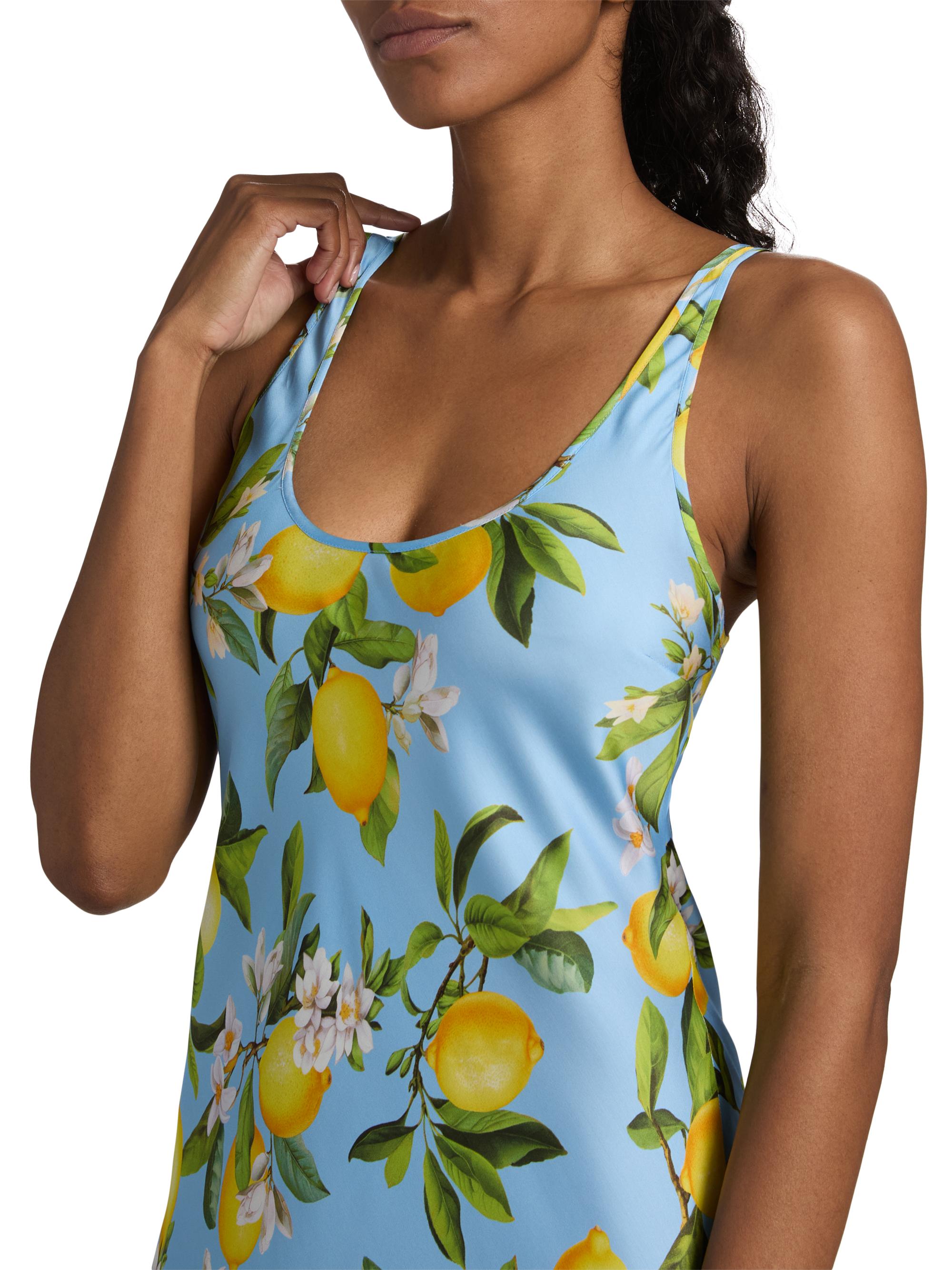 Akiya Lemon-Print Tank Midi-Dress