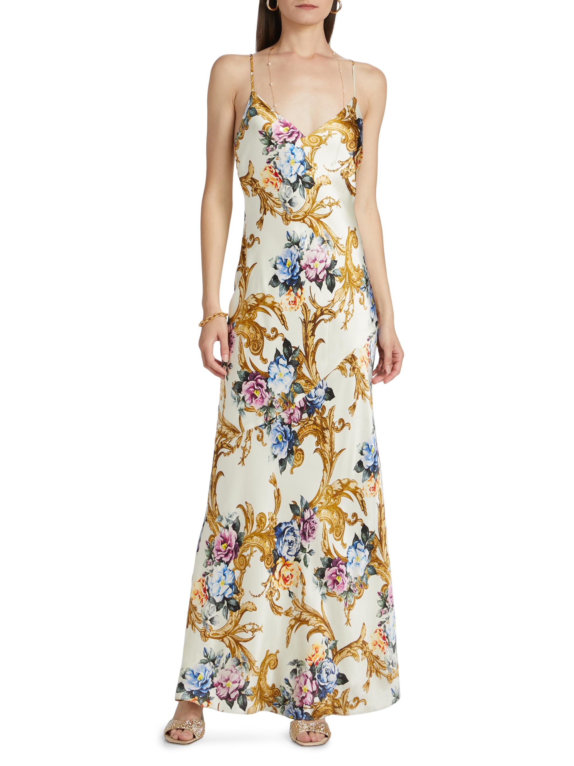 L'AGENCE - Women - Multi Large Rose Cheetah Sayla Silk Gown