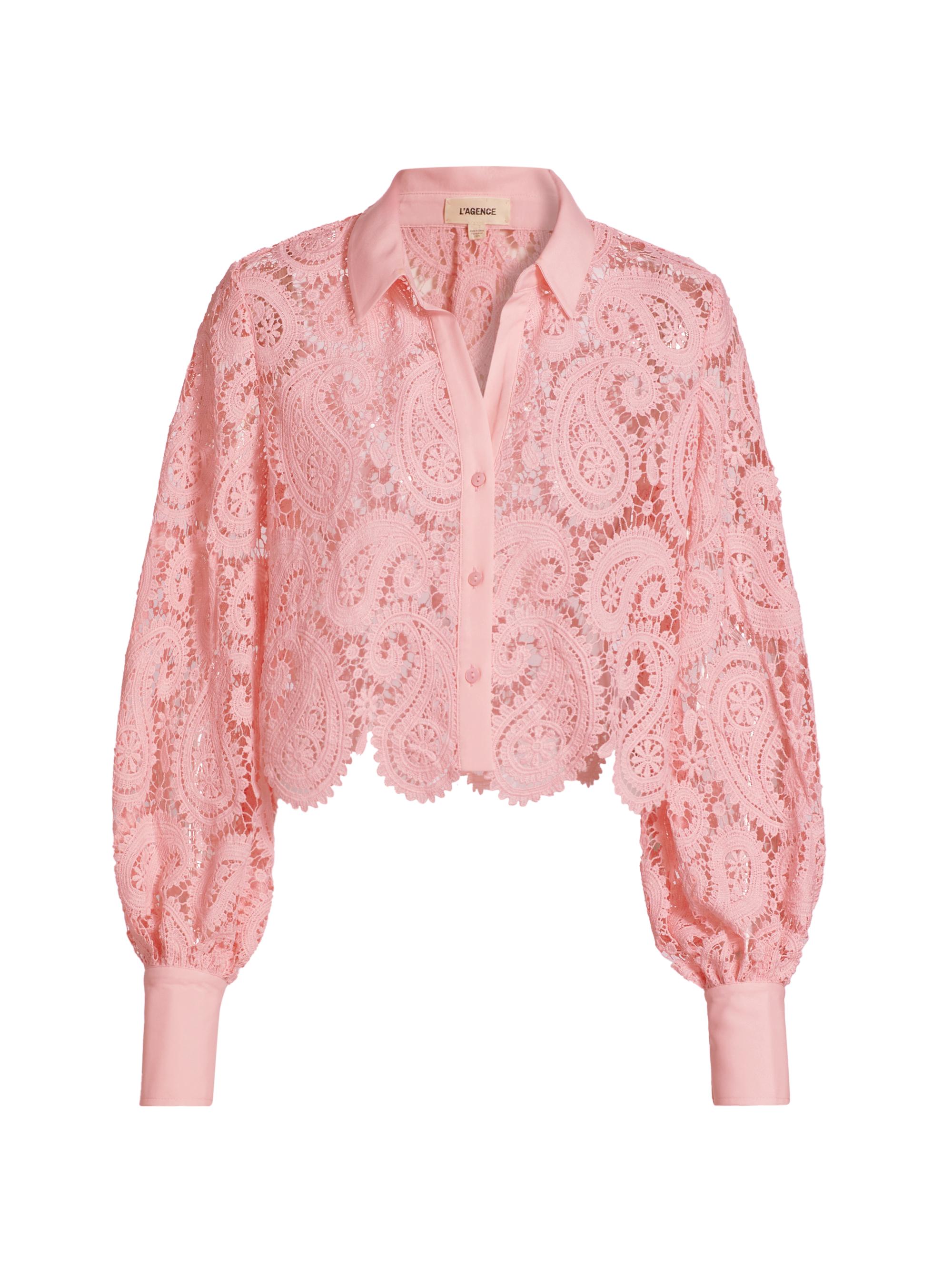 L'AGENCE Odelia Lace Blouse | Saks Fifth Avenue
