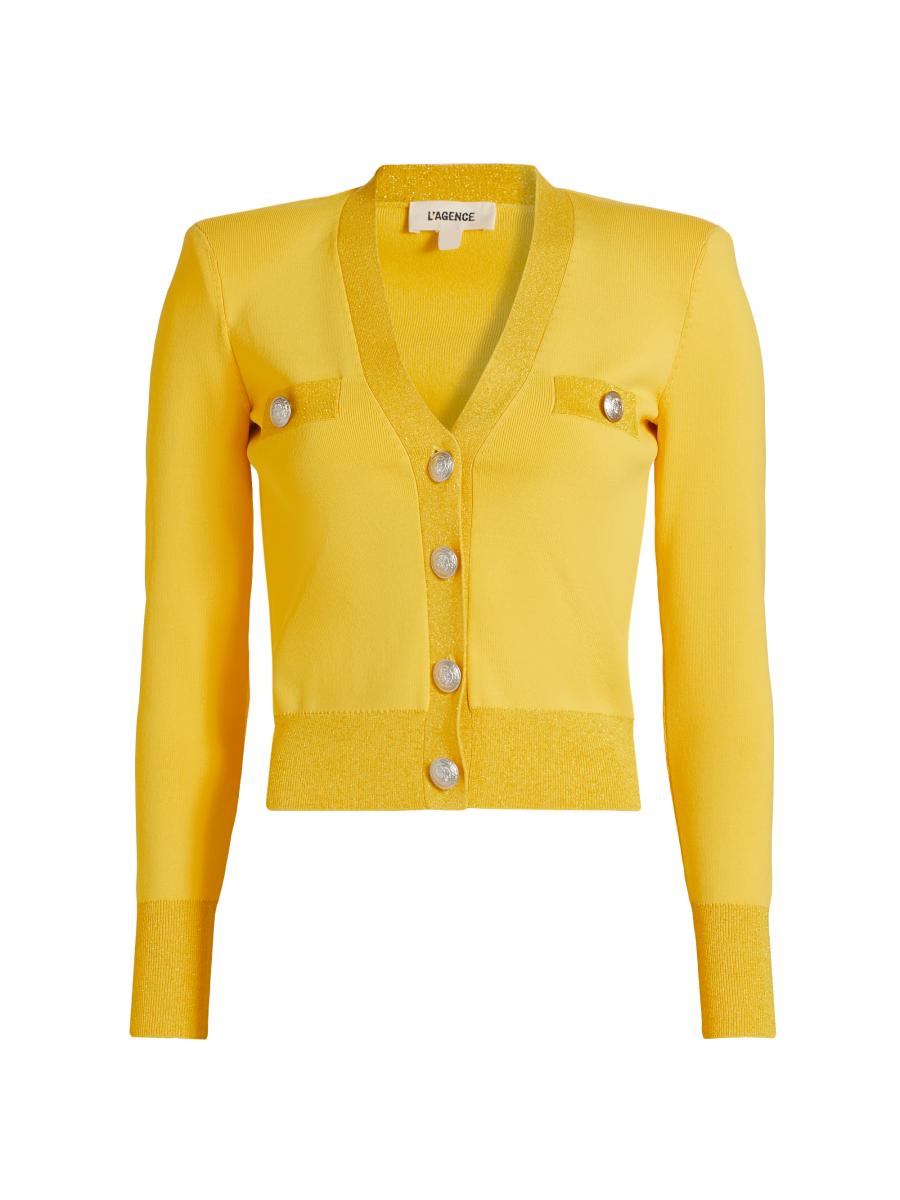L'AGENCE Taya V-Neck Cardigan | Saks Fifth Avenue