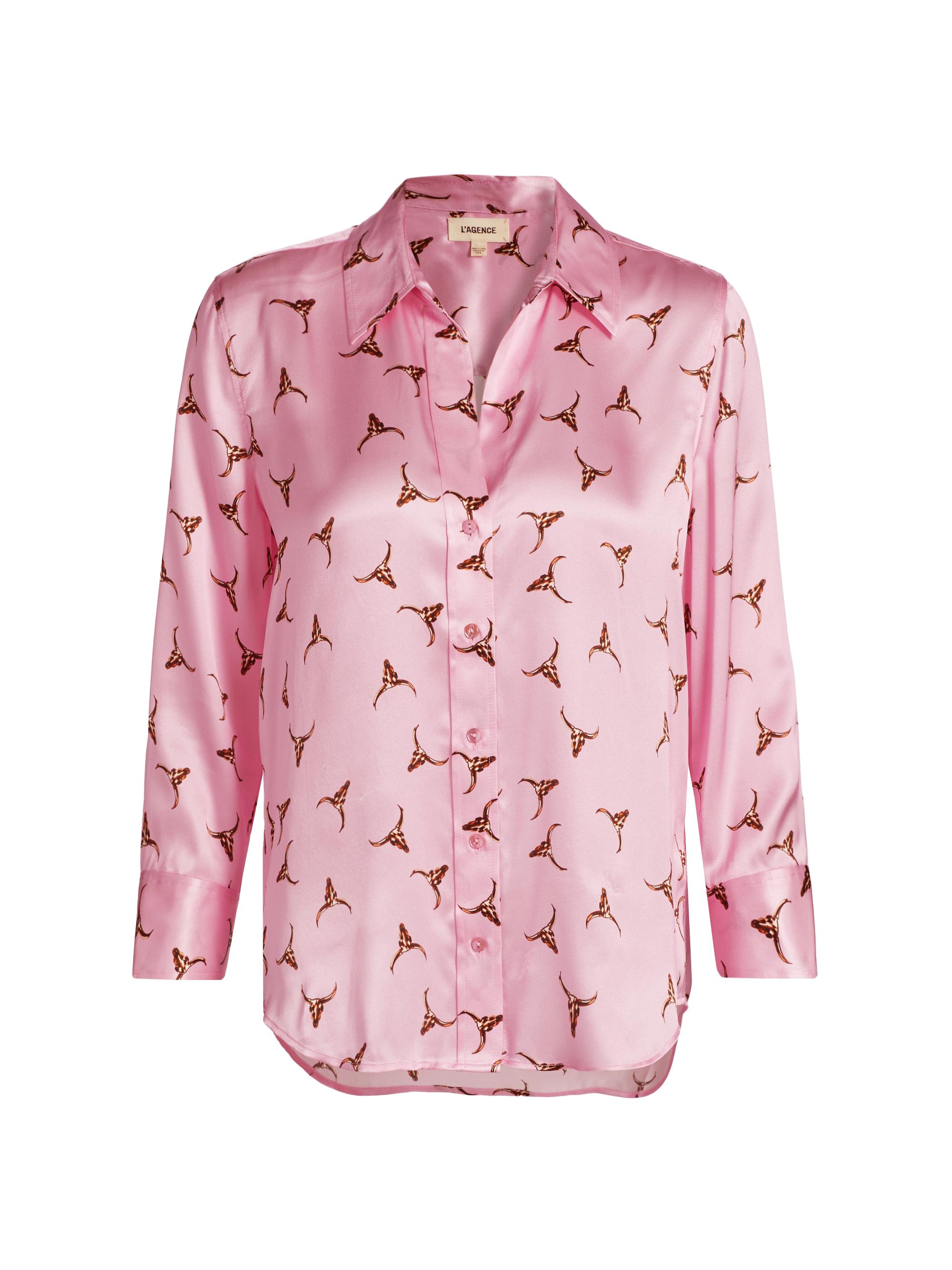 L'AGENCE Women's Dani Three-Quarter-Sleeve Blouse - Blush Bronze Bulls Head
