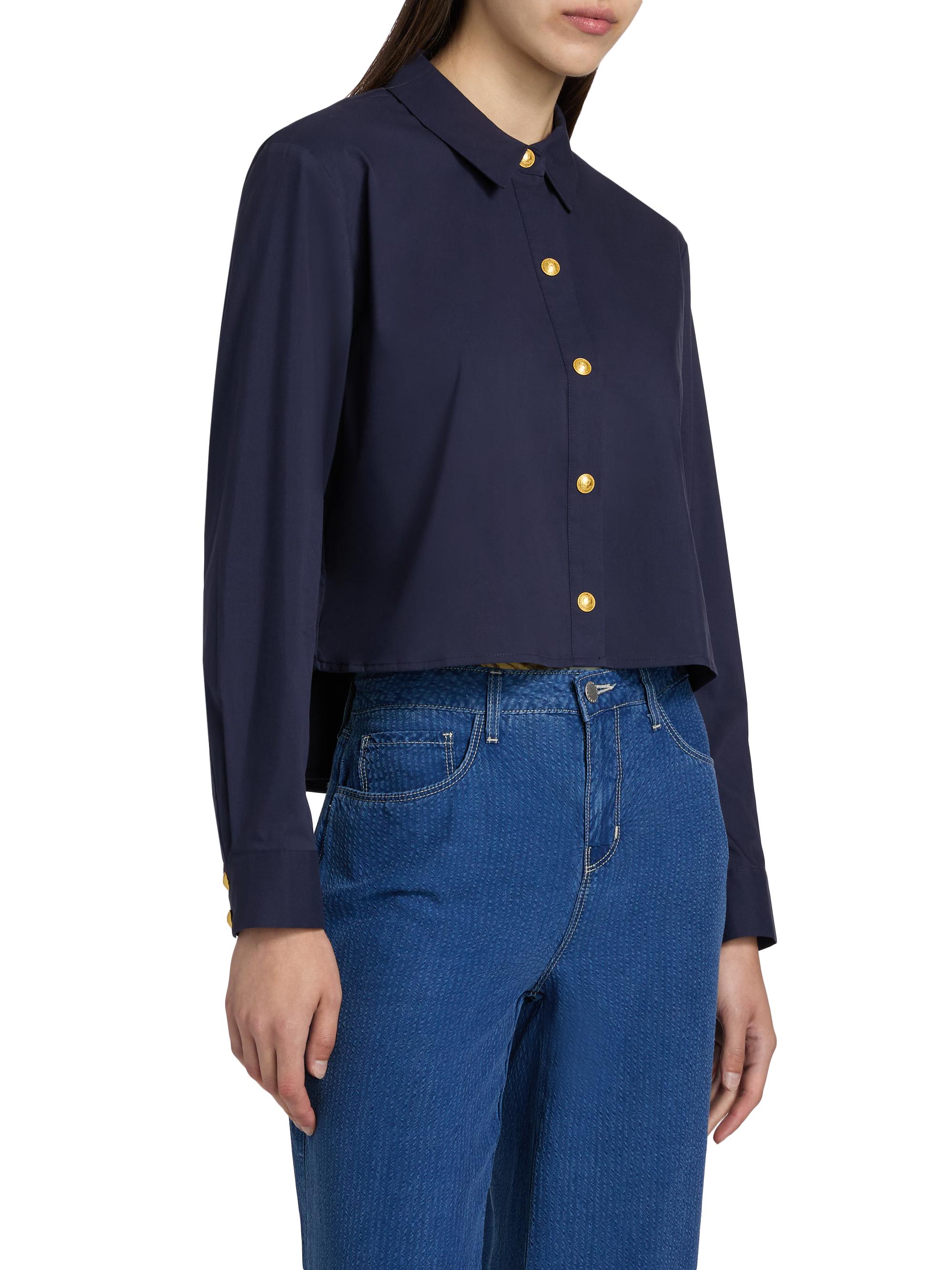 L'AGENCE Cosette Crop Hi-Low Shirt | Saks Fifth Avenue