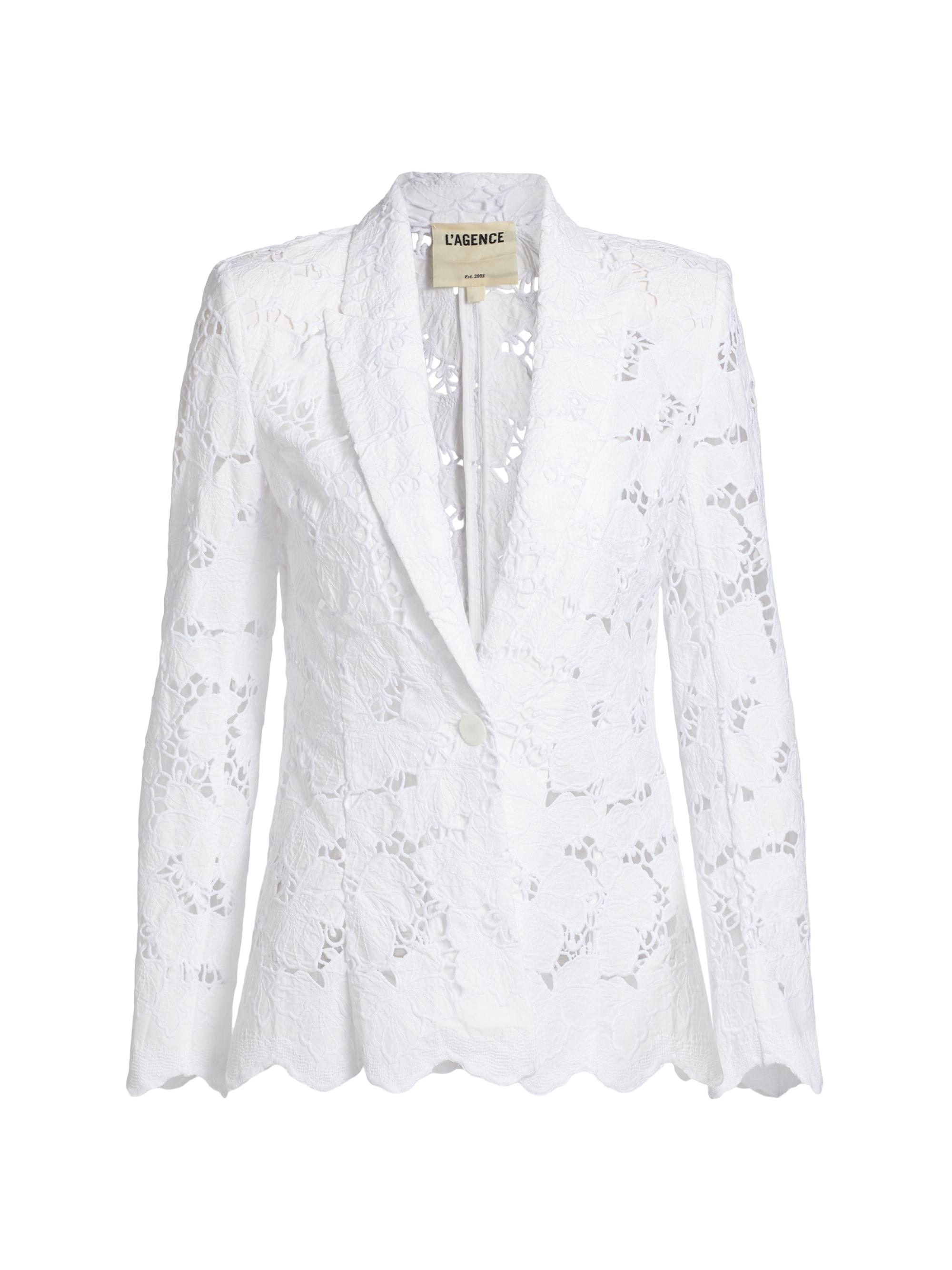 L'AGENCE Women's Clementine Lace Blazer - White