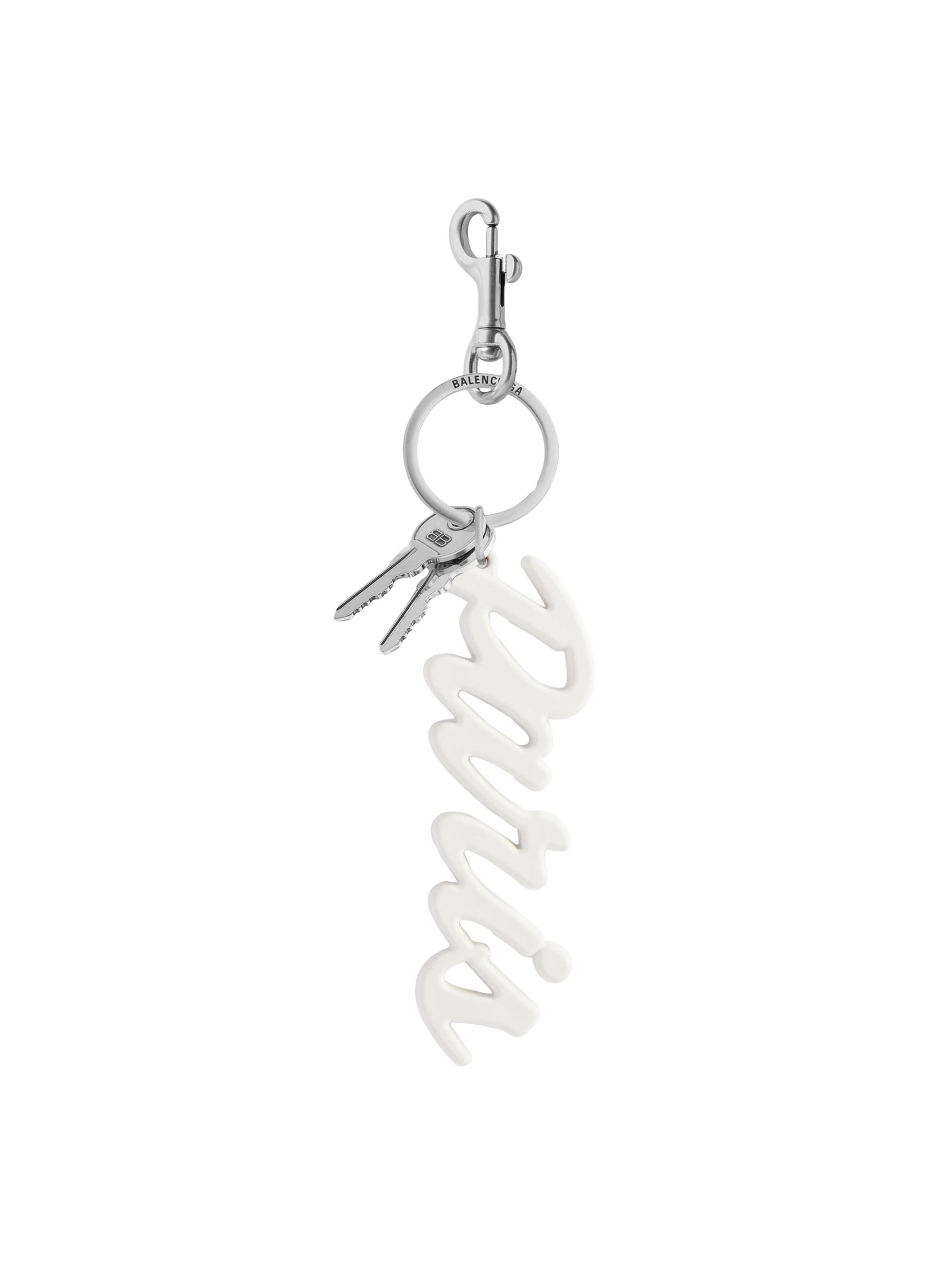 Balenciaga Women's Paris Keychain Charm - White
