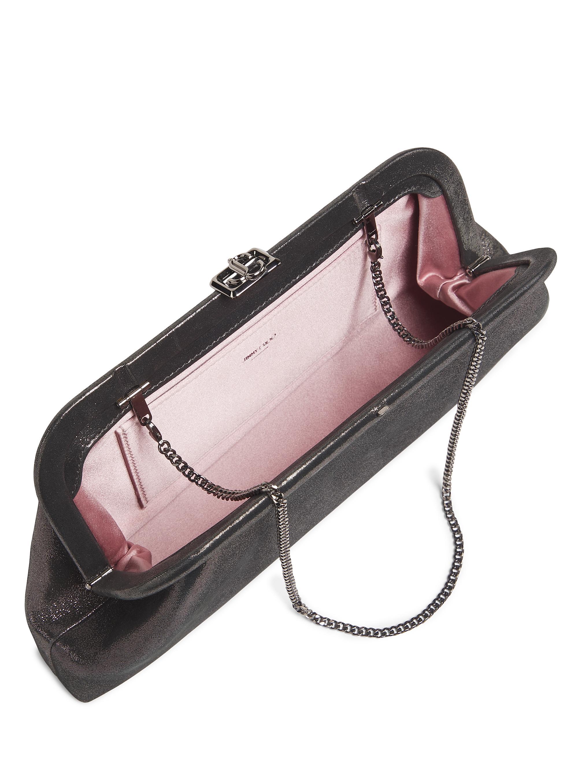 Jimmy Choo Skylar Shimmer Suede Clutch | Saks Fifth Avenue