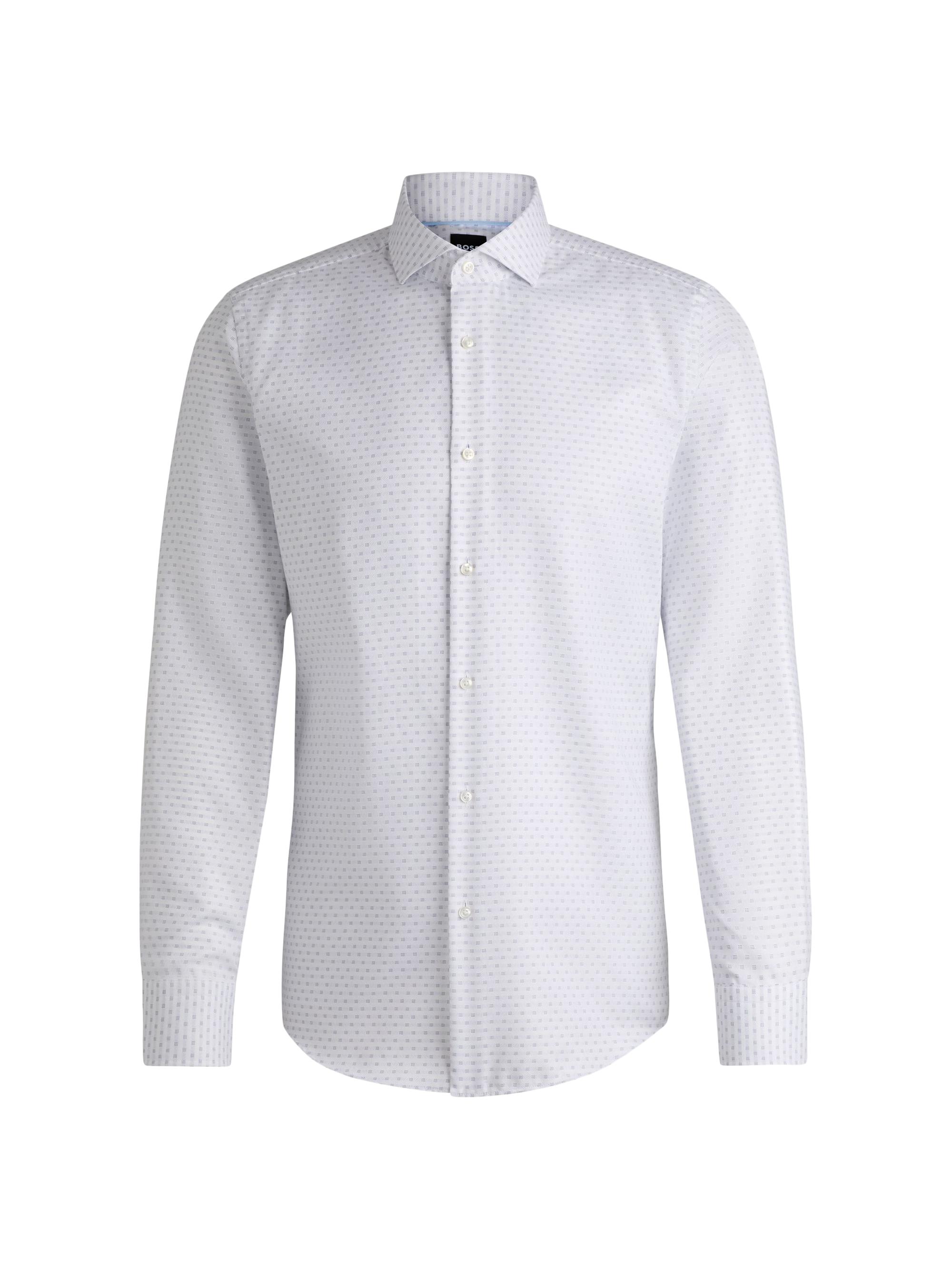 BOSS Men's Slim-Fit Shirt in Structured Cotton - White